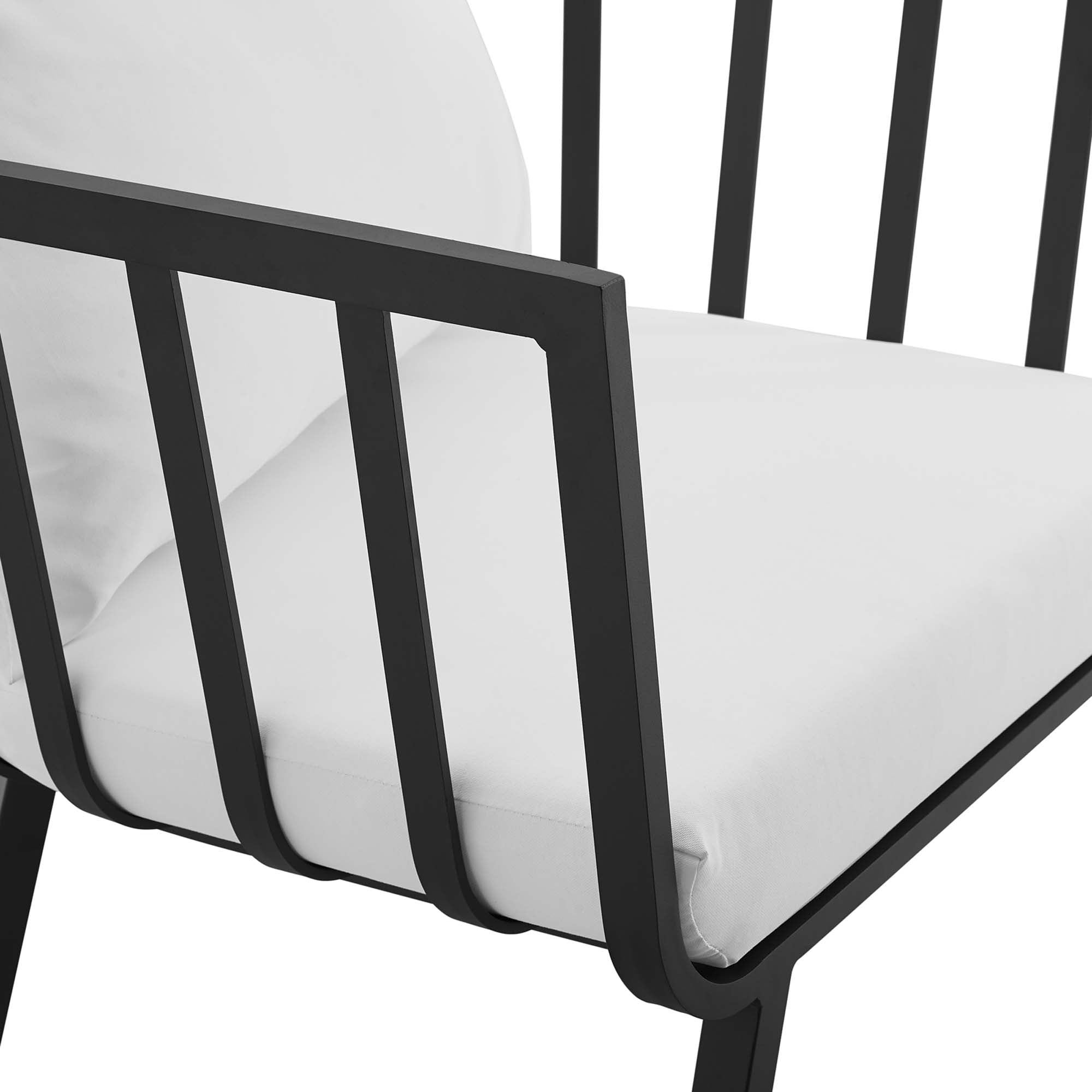 Riverside Outdoor Patio Aluminum Armchair, Gray White