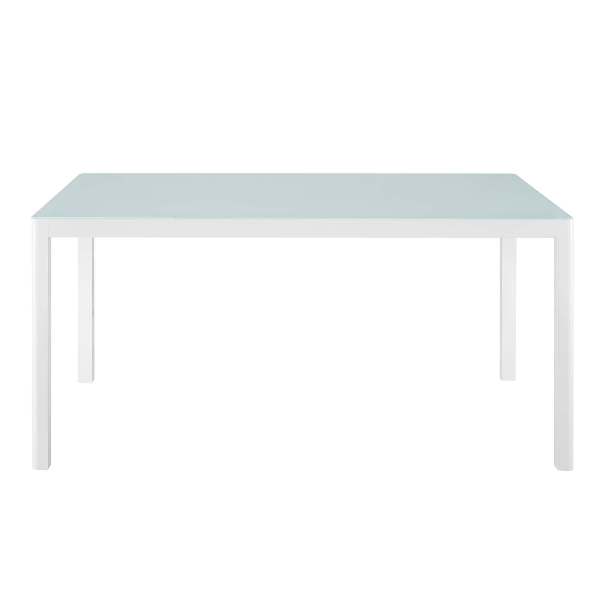 Raleigh 59" Outdoor Patio Aluminum Dining Table, White