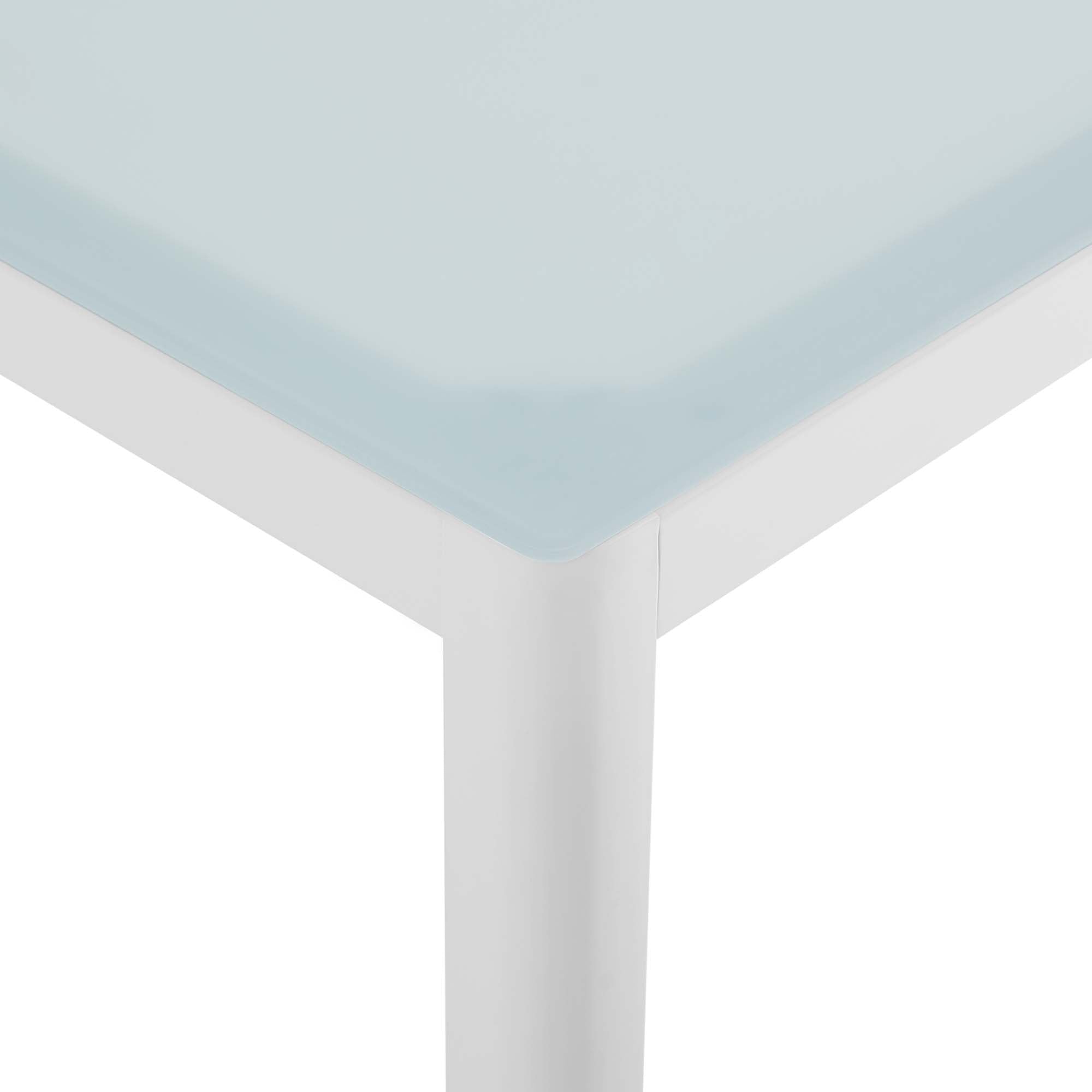 Raleigh 59" Outdoor Patio Aluminum Dining Table, White