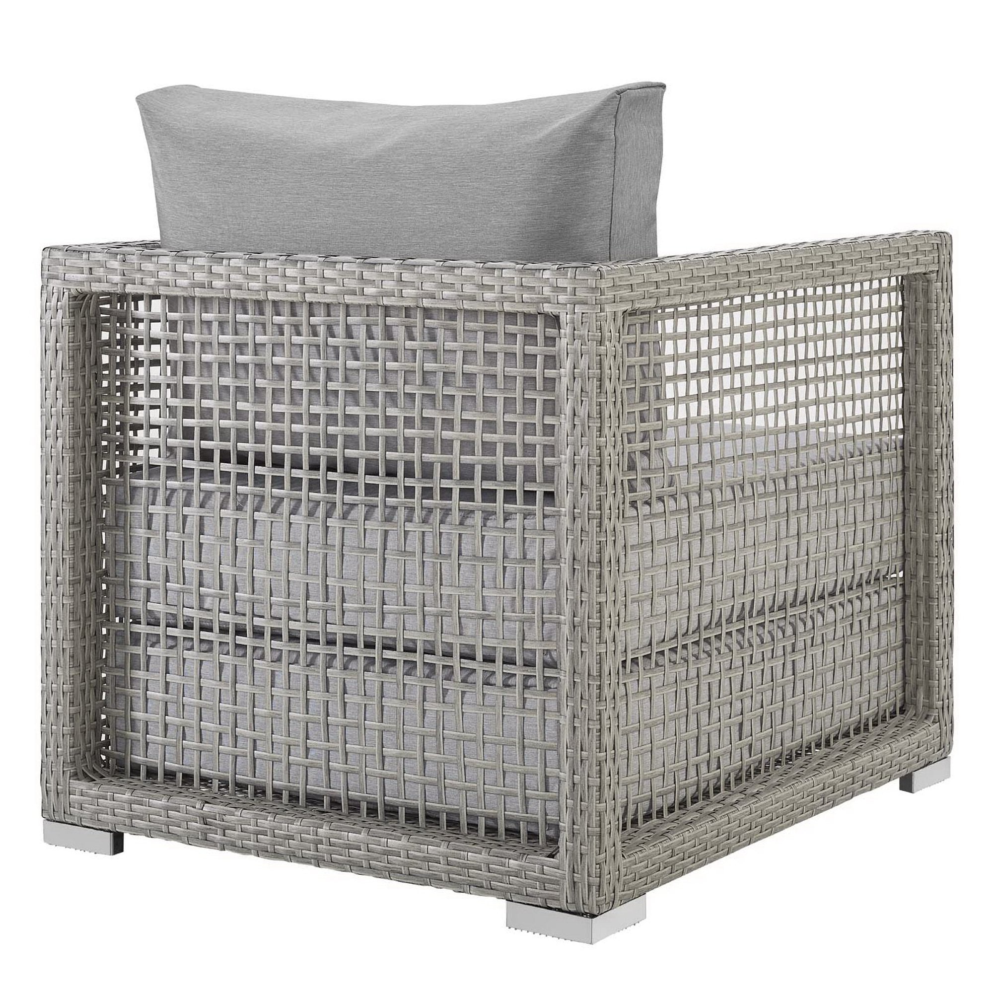 Aura 3 Piece Outdoor Patio Wicker Rattan Set, Gray Gray