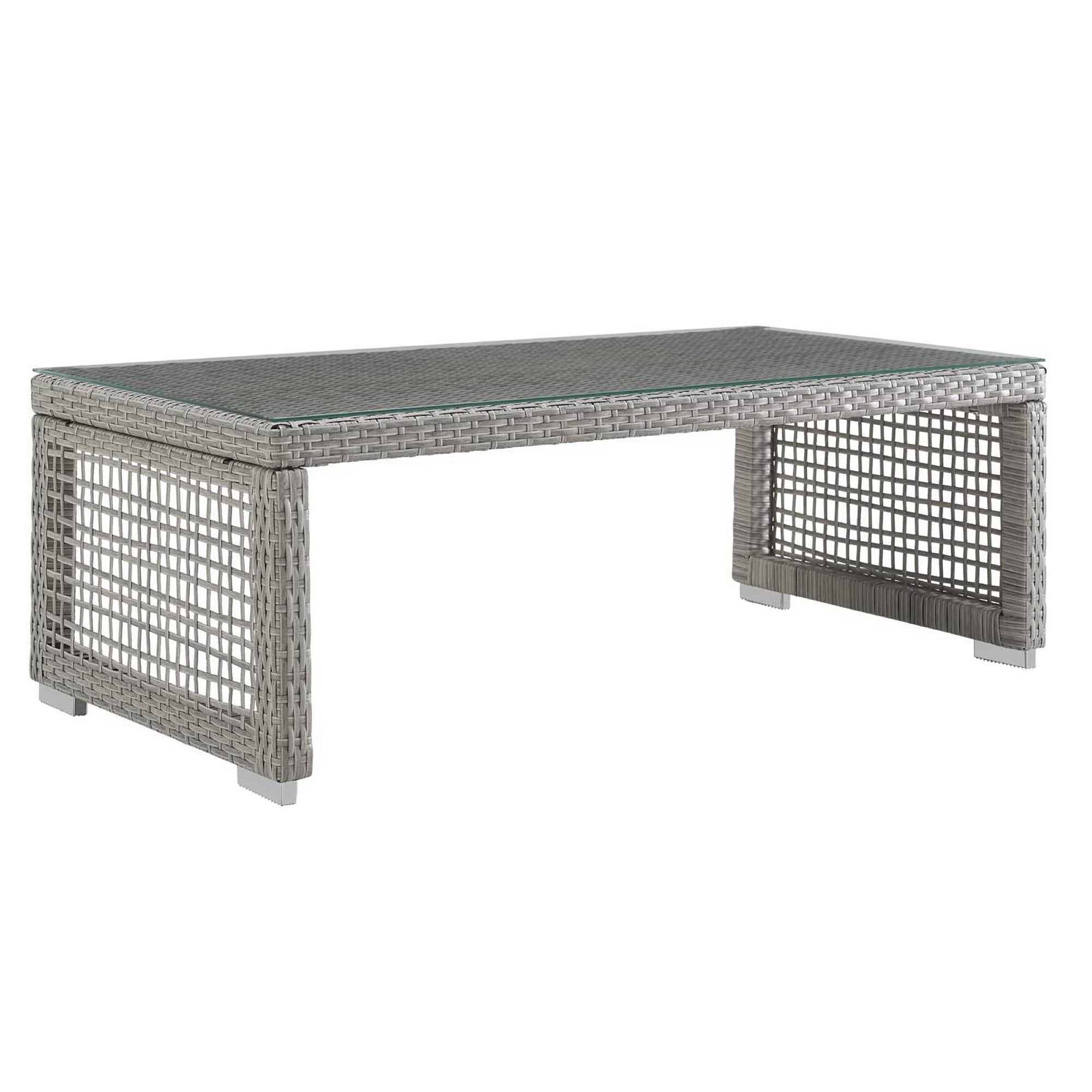Aura 3 Piece Outdoor Patio Wicker Rattan Set, Gray White