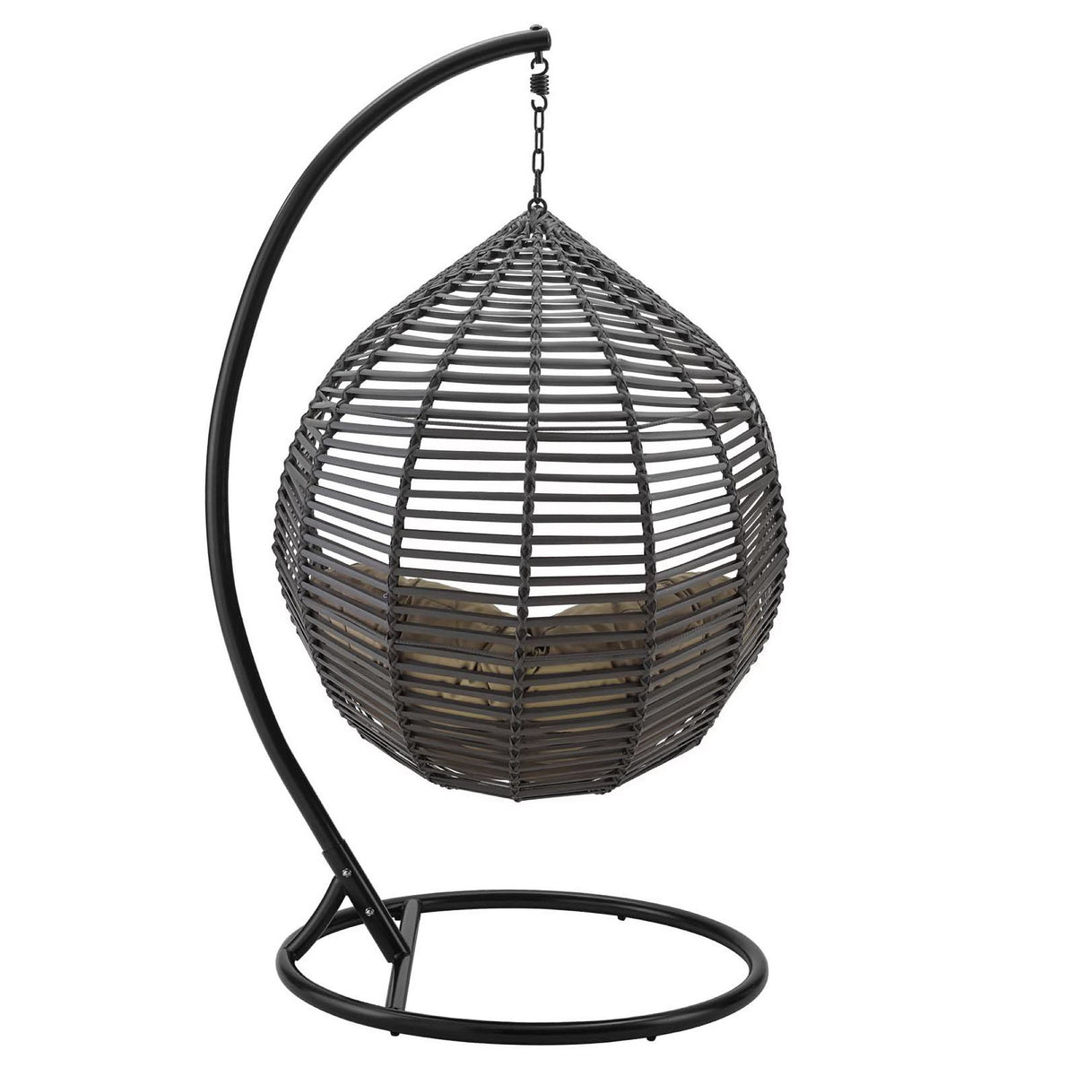 Garner Teardrop Outdoor Patio Swing Chair, Gray Mocha