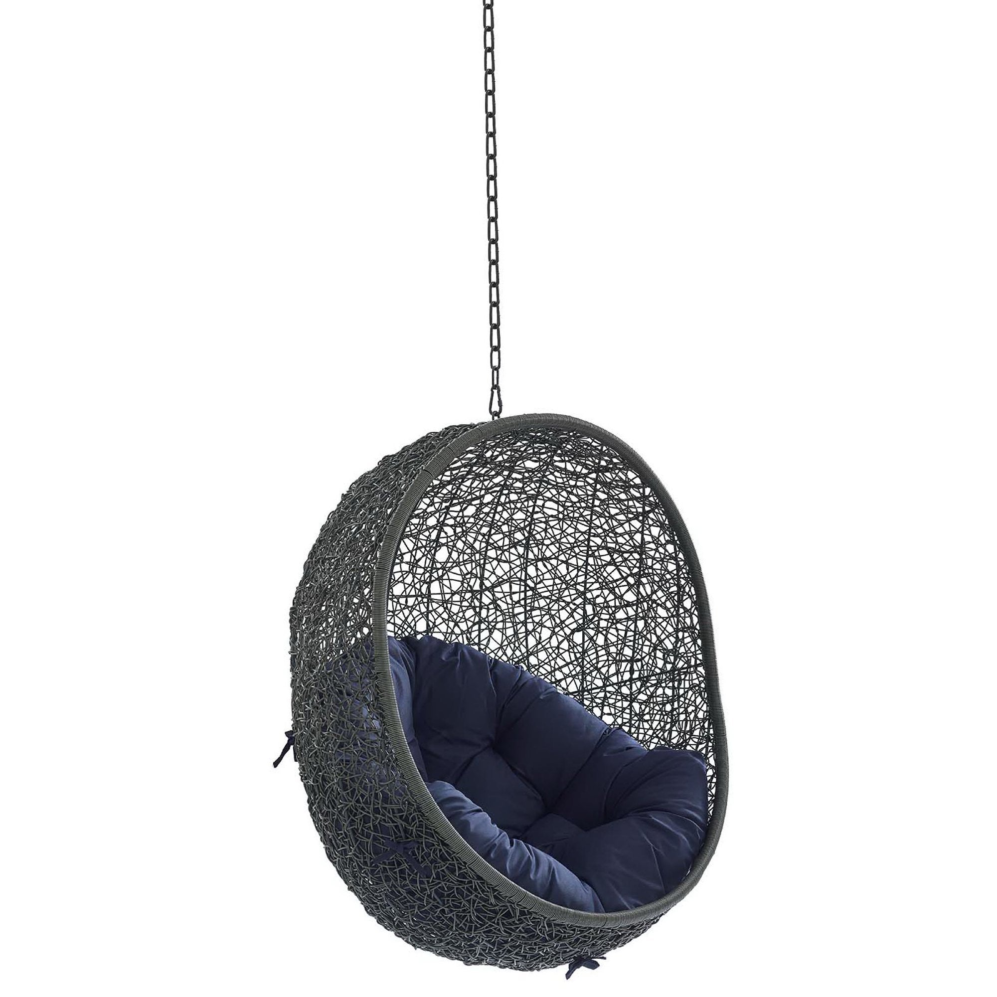 Hide Sunbrella® Fabric Swing Outdoor Patio Lounge Chair Without Stand, Gray Navy