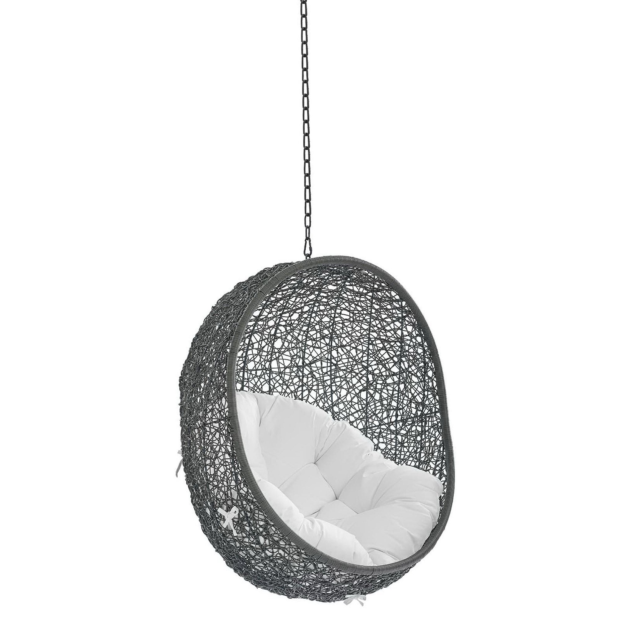 Hide Sunbrella® Fabric Swing Outdoor Patio Lounge Chair Without Stand, Gray White