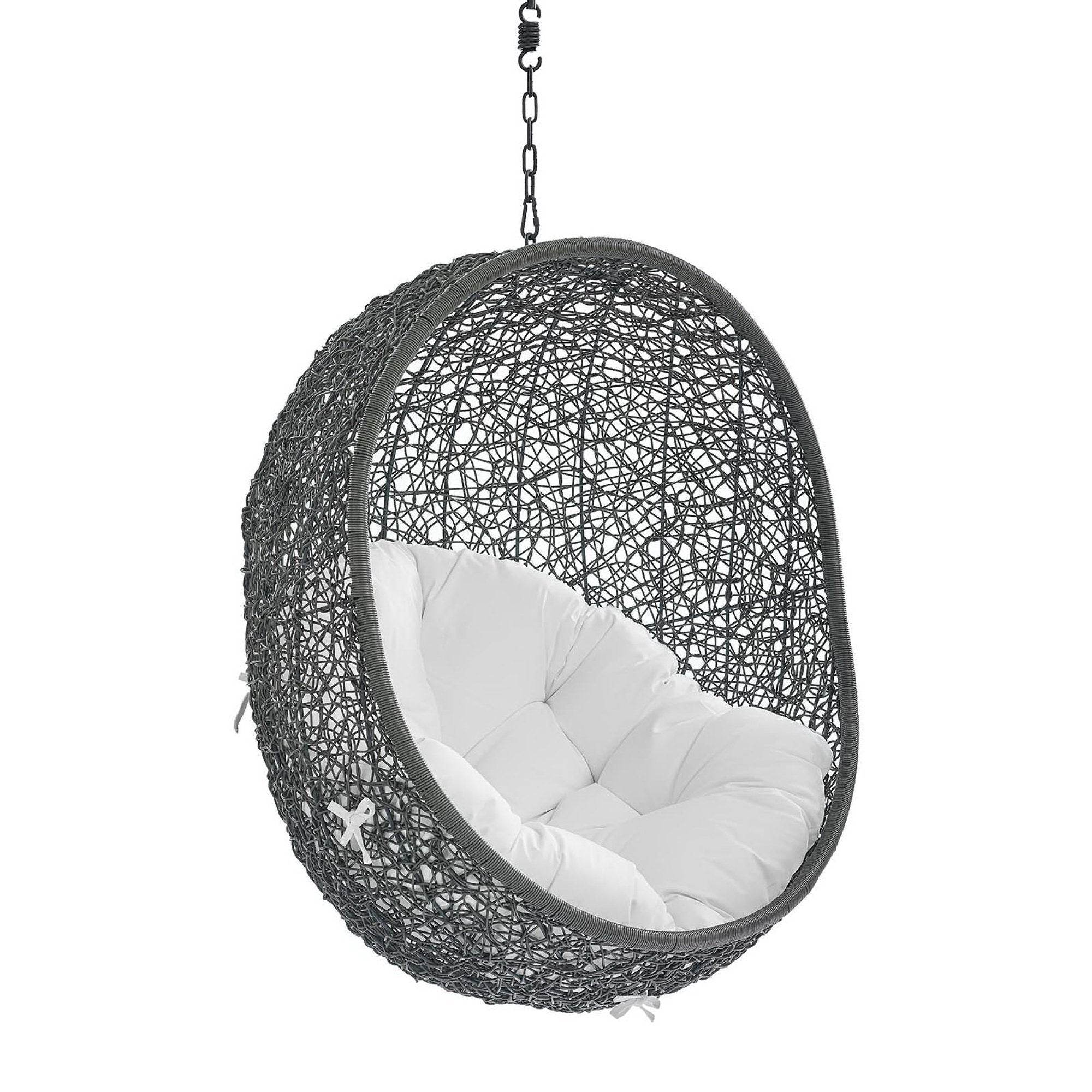 Hide Sunbrella® Fabric Swing Outdoor Patio Lounge Chair Without Stand, Gray White