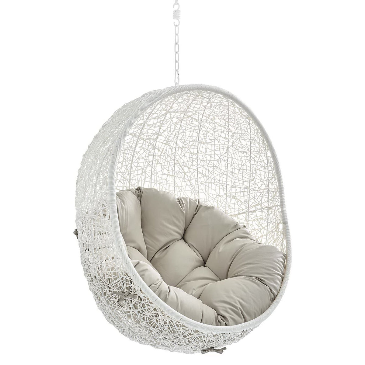 Hide Sunbrella® Fabric Swing Outdoor Patio Lounge Chair Without Stand, White Beige