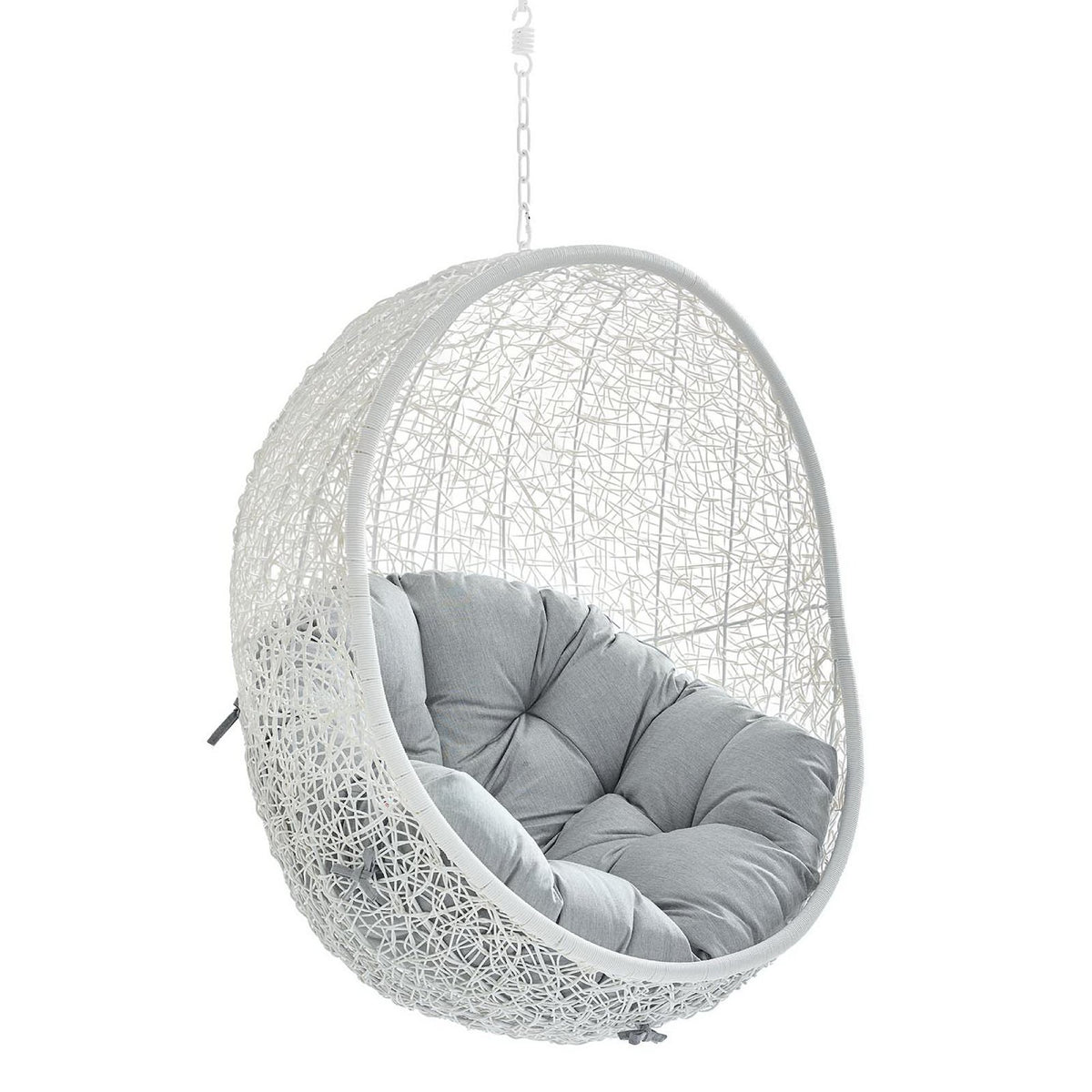Hide Sunbrella® Fabric Swing Outdoor Patio Lounge Chair Without Stand, White Gray