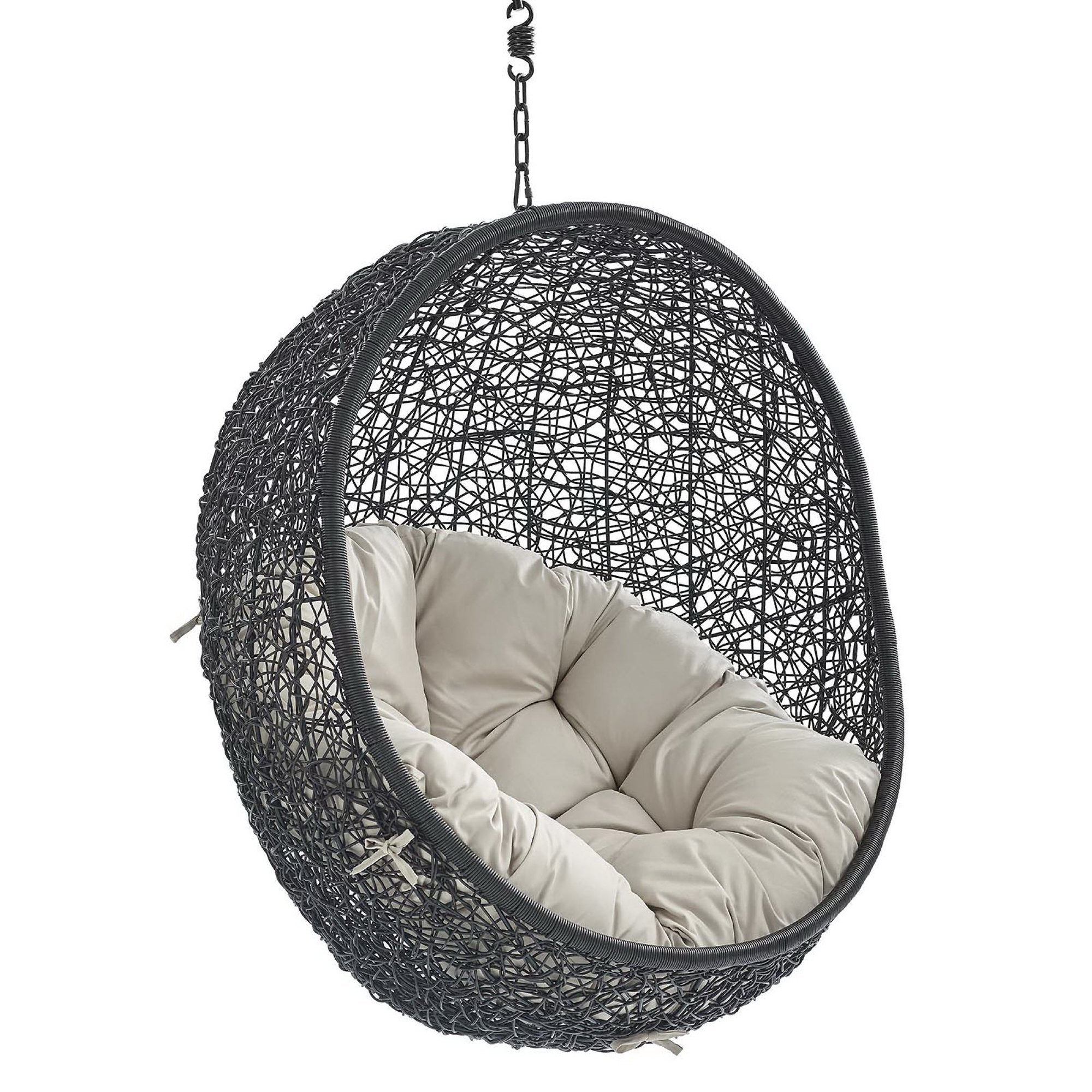 Encase Sunbrella® Fabric Swing Outdoor Patio Lounge Chair Without Stand, Black Beige