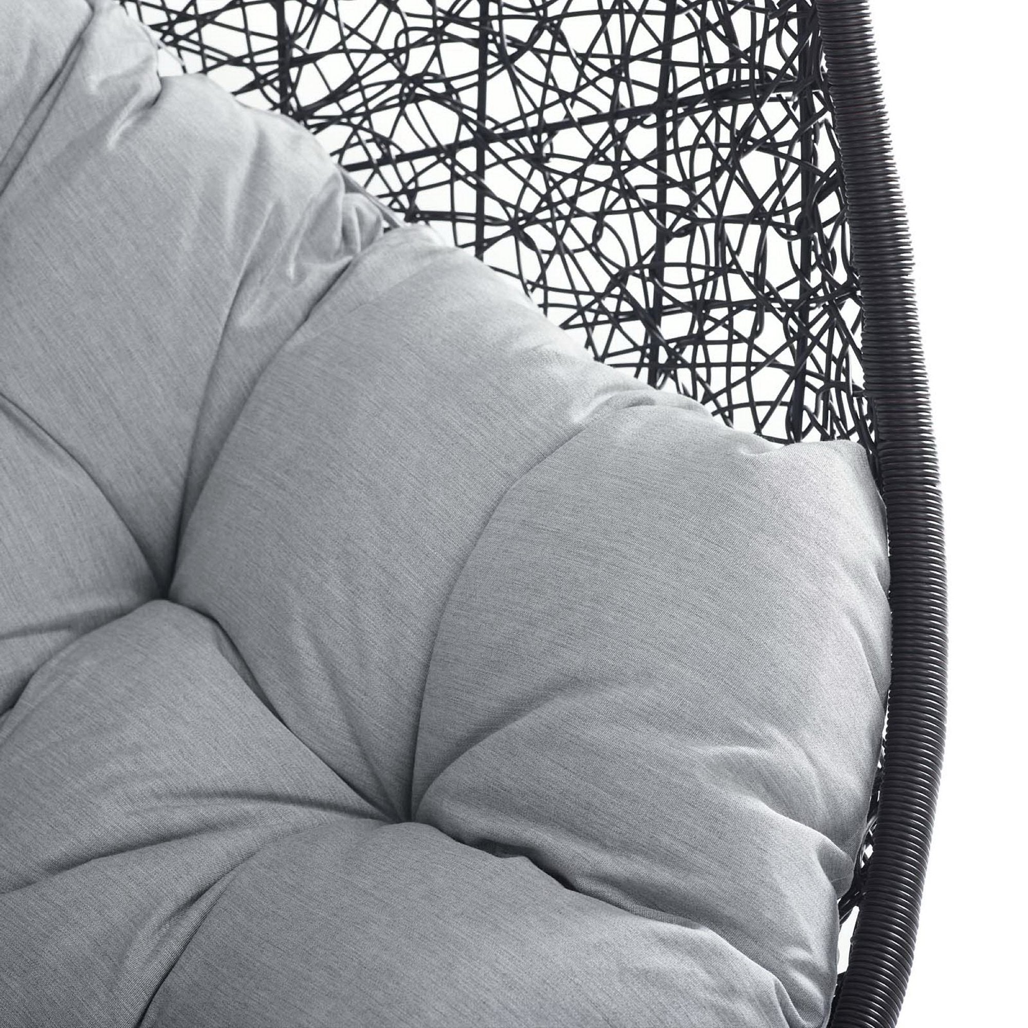 Encase Sunbrella® Fabric Swing Outdoor Patio Lounge Chair Without Stand, Black Gray