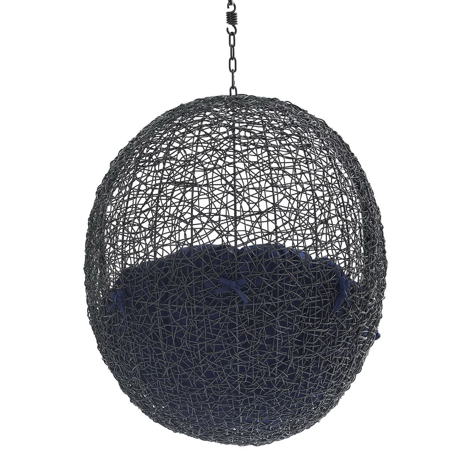 Encase Sunbrella® Fabric Swing Outdoor Patio Lounge Chair Without Stand, Black Navy
