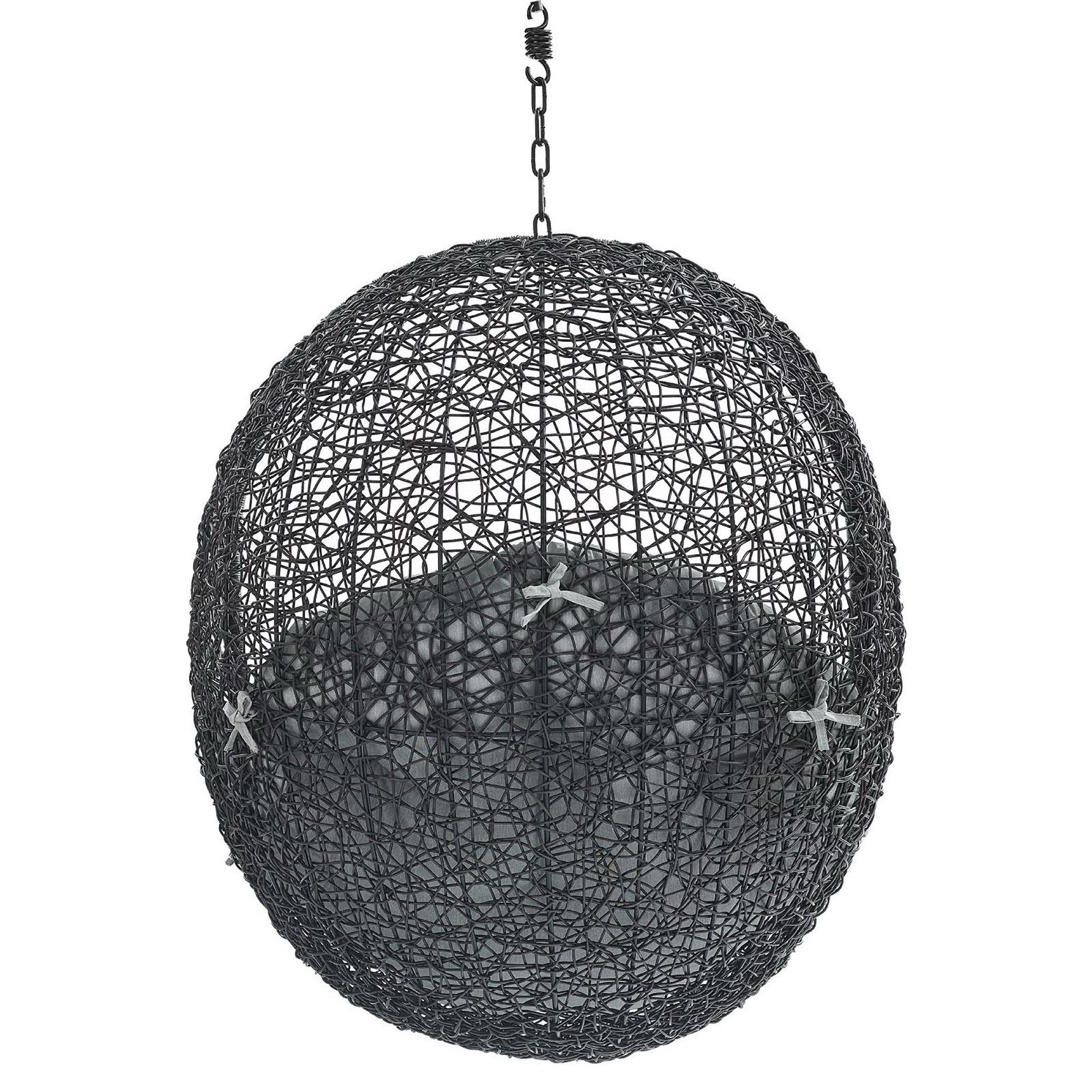 Encase Swing Outdoor Patio Lounge Chair Without Stand, Black Gray