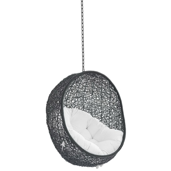 Encase Swing Outdoor Patio Lounge Chair Without Stand, Black White