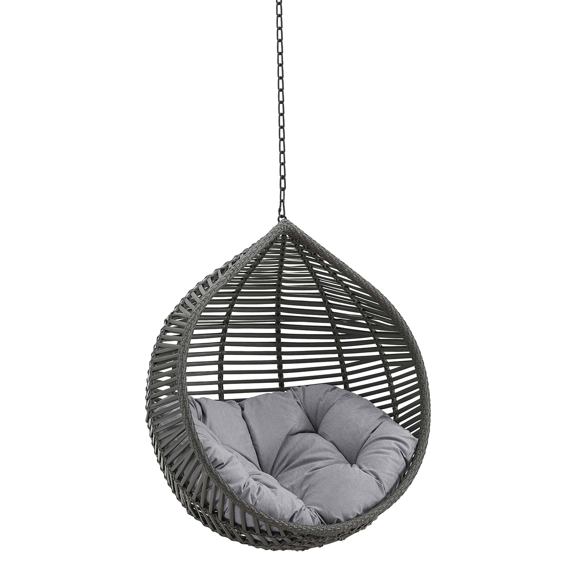 Garner Teardrop Outdoor Patio Swing Chair Without Stand, Gray Gray