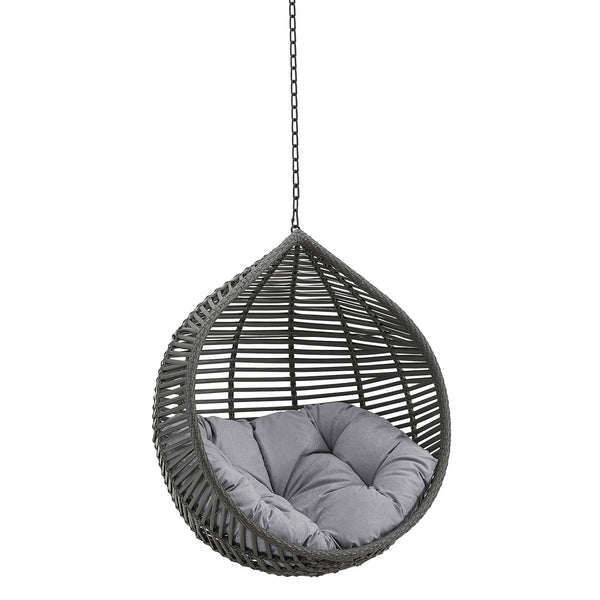 Garner Teardrop Outdoor Patio Swing Chair Without Stand, Gray Gray