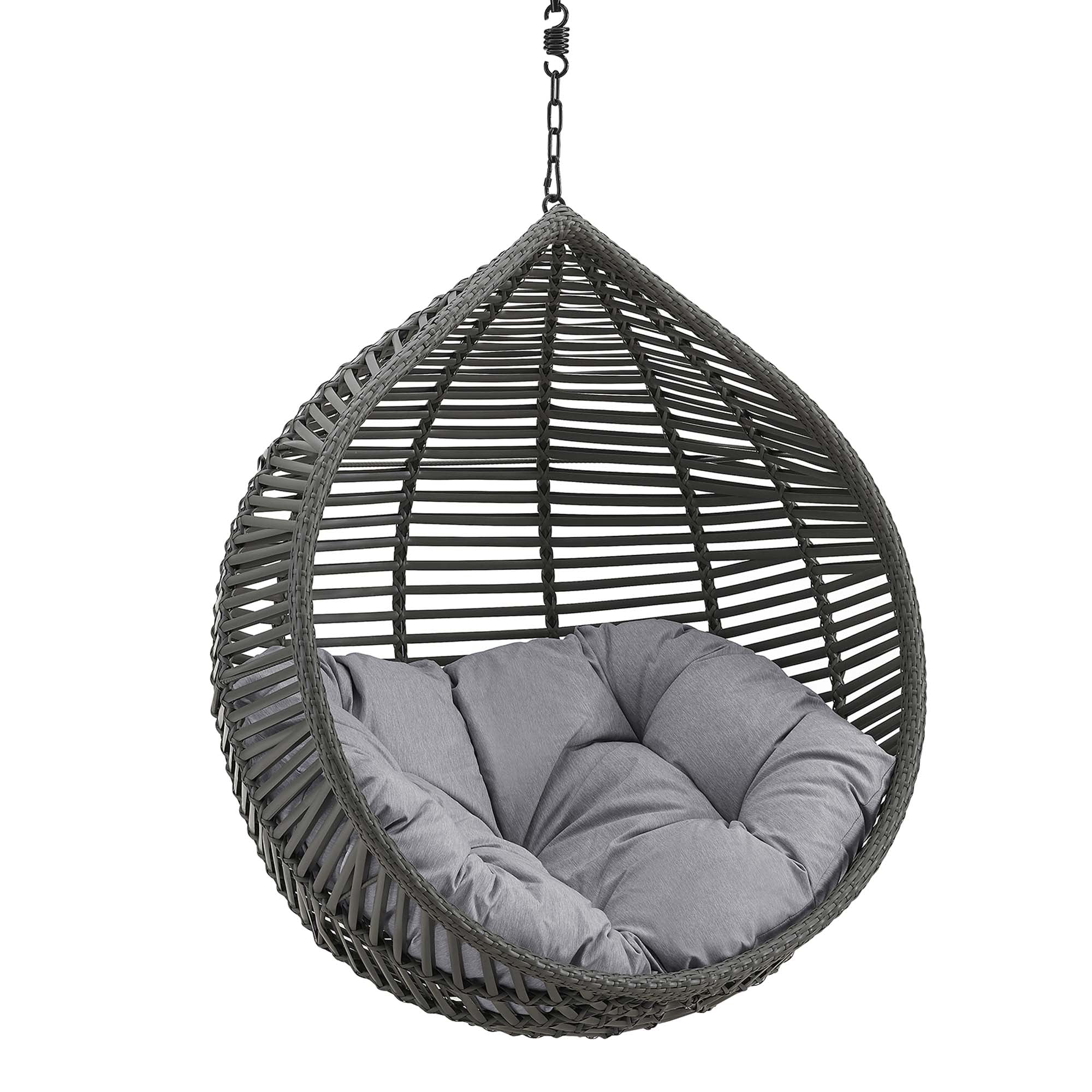 Garner Teardrop Outdoor Patio Swing Chair Without Stand, Gray Gray