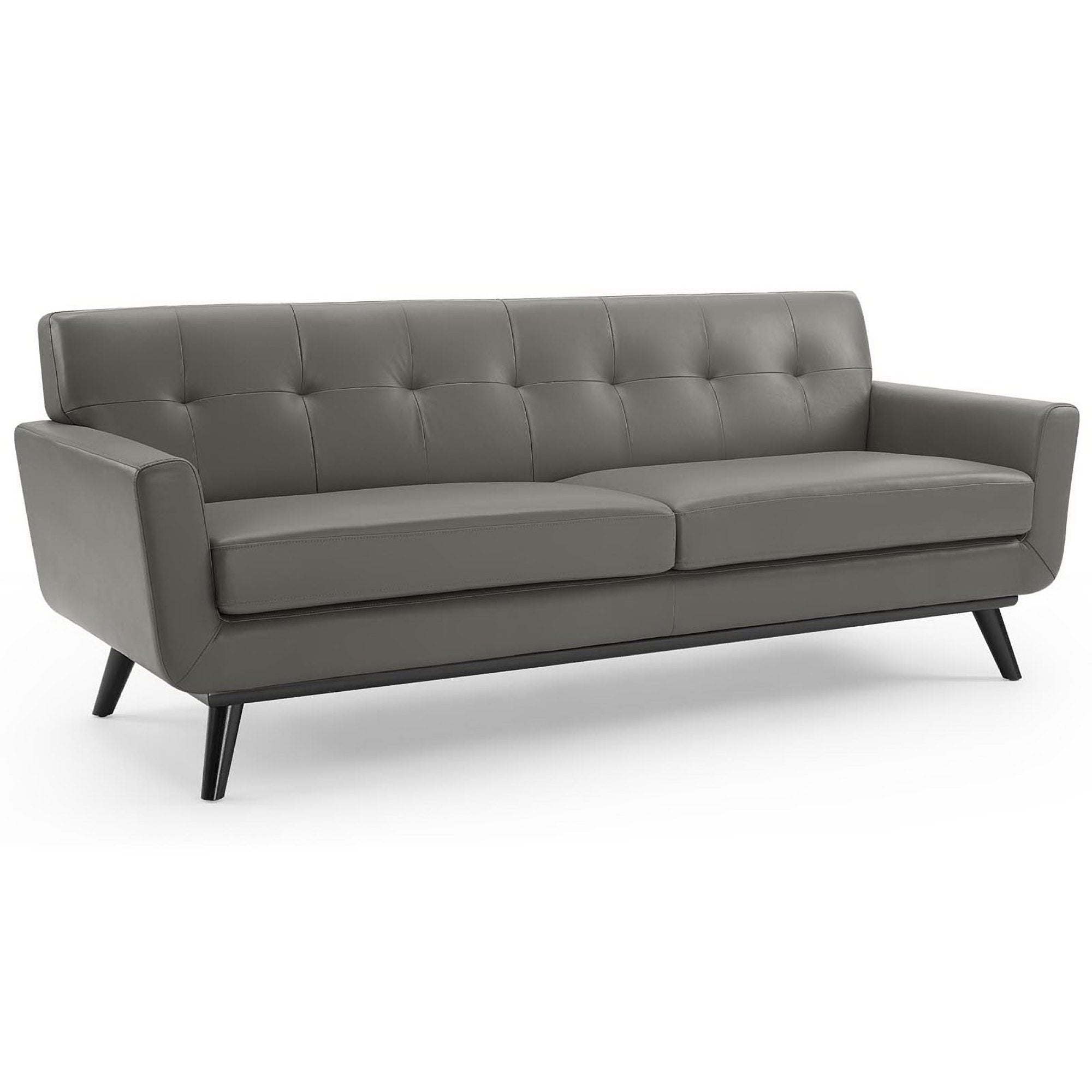 Engage Top-Grain Leather Living Room Lounge Sofa, Gray