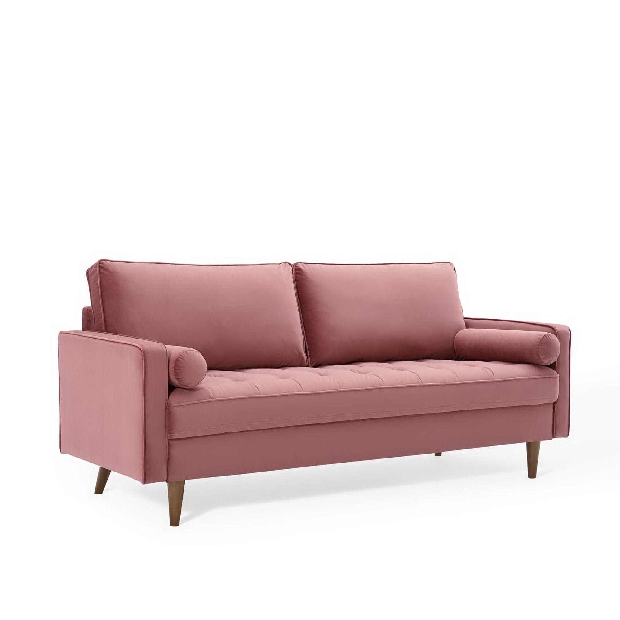 Valour Performance Velvet Sofa, Dusty Rose