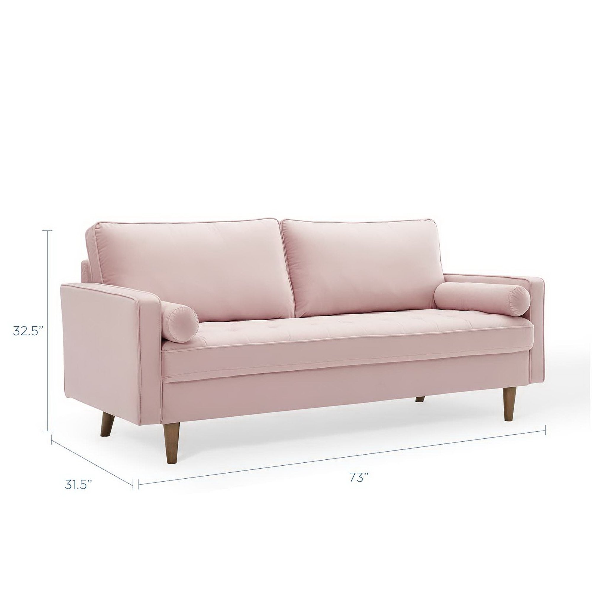 Valour Performance Velvet Sofa, Pink