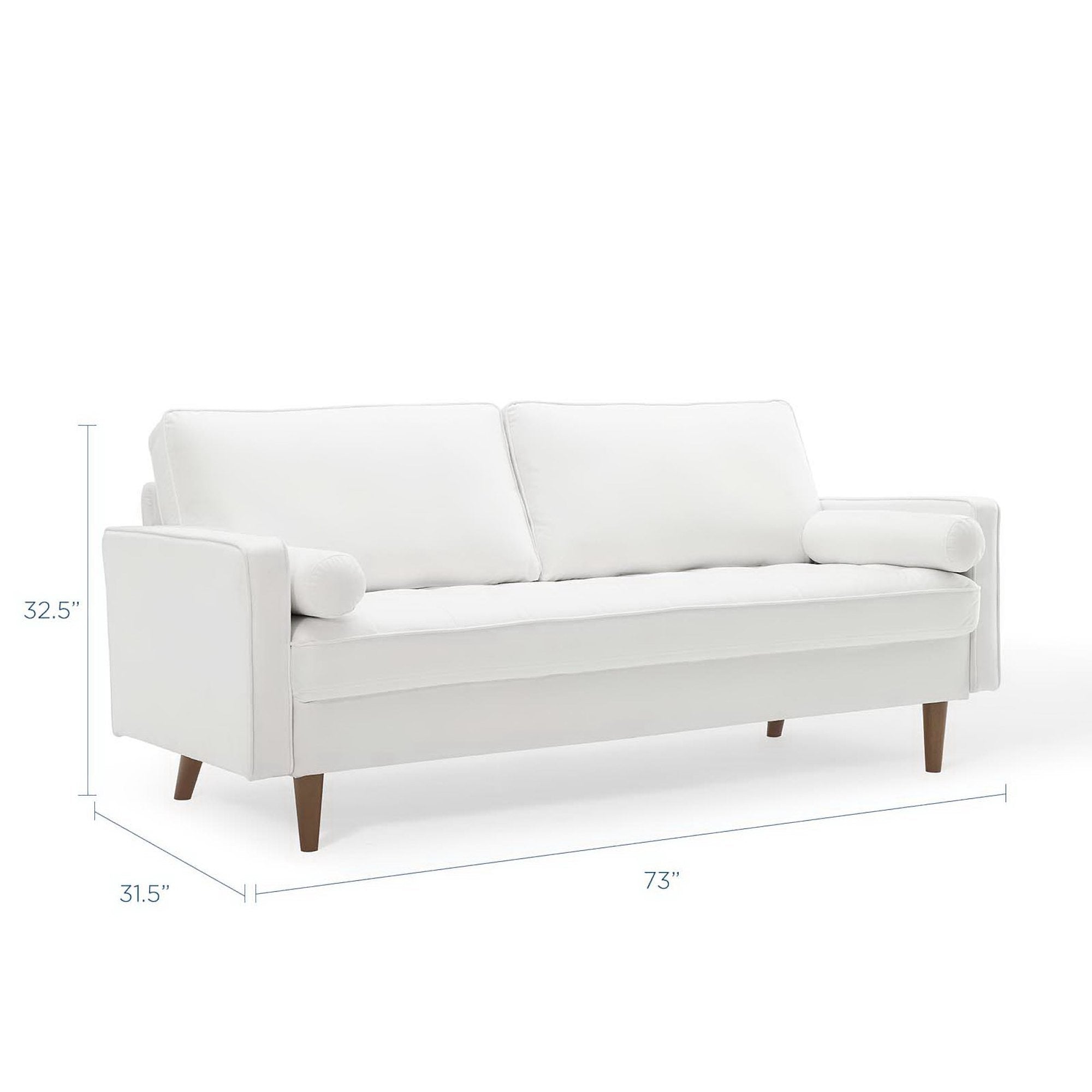 Valour Performance Velvet Sofa, White