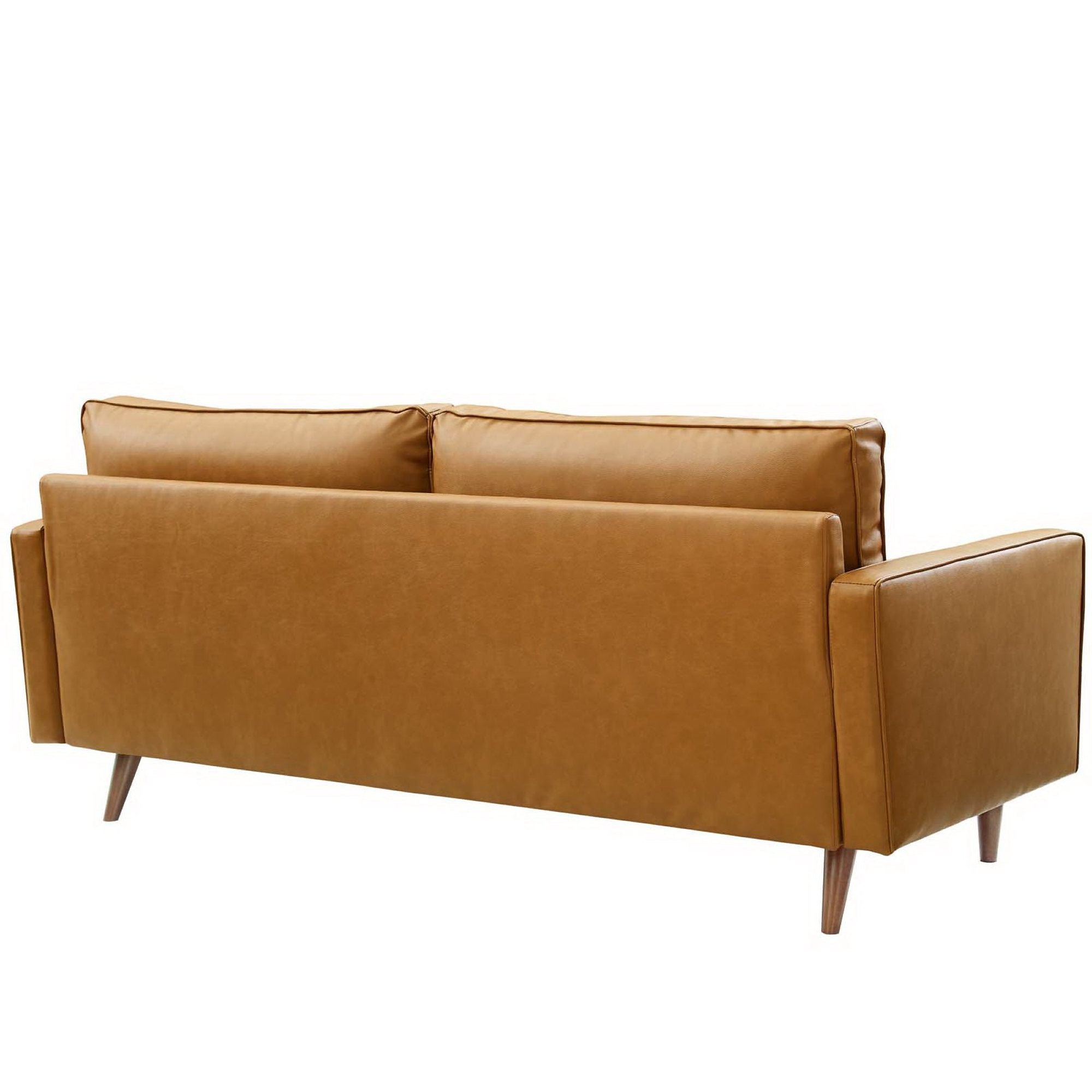 Valour Tufted Vegan Leather Sofa, Tan