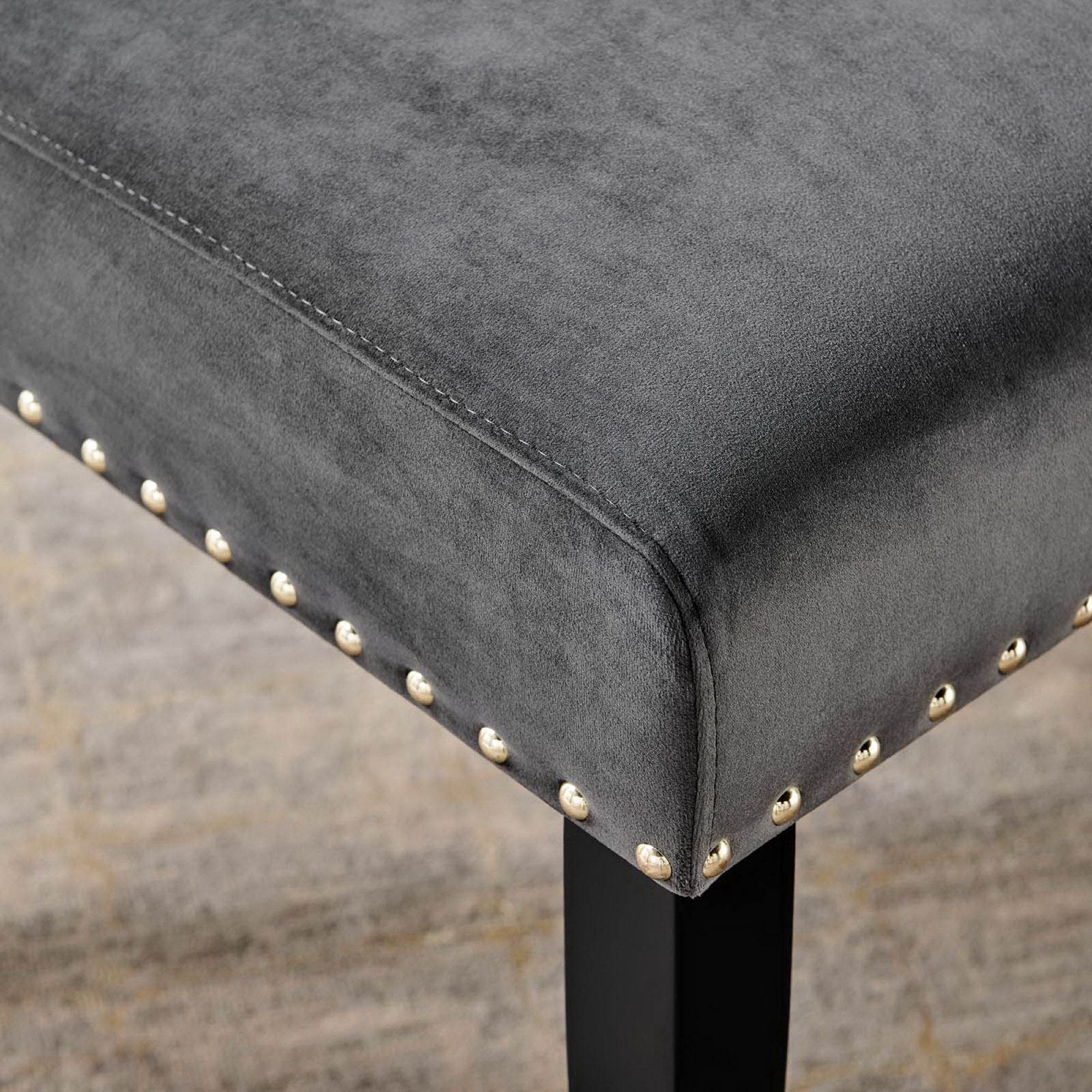 Parcel Performance Velvet Dining Side Chairs Set of 2, Charcoal