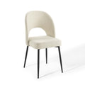 Rouse Upholstered Fabric Dining Side Chair, Black Beige
