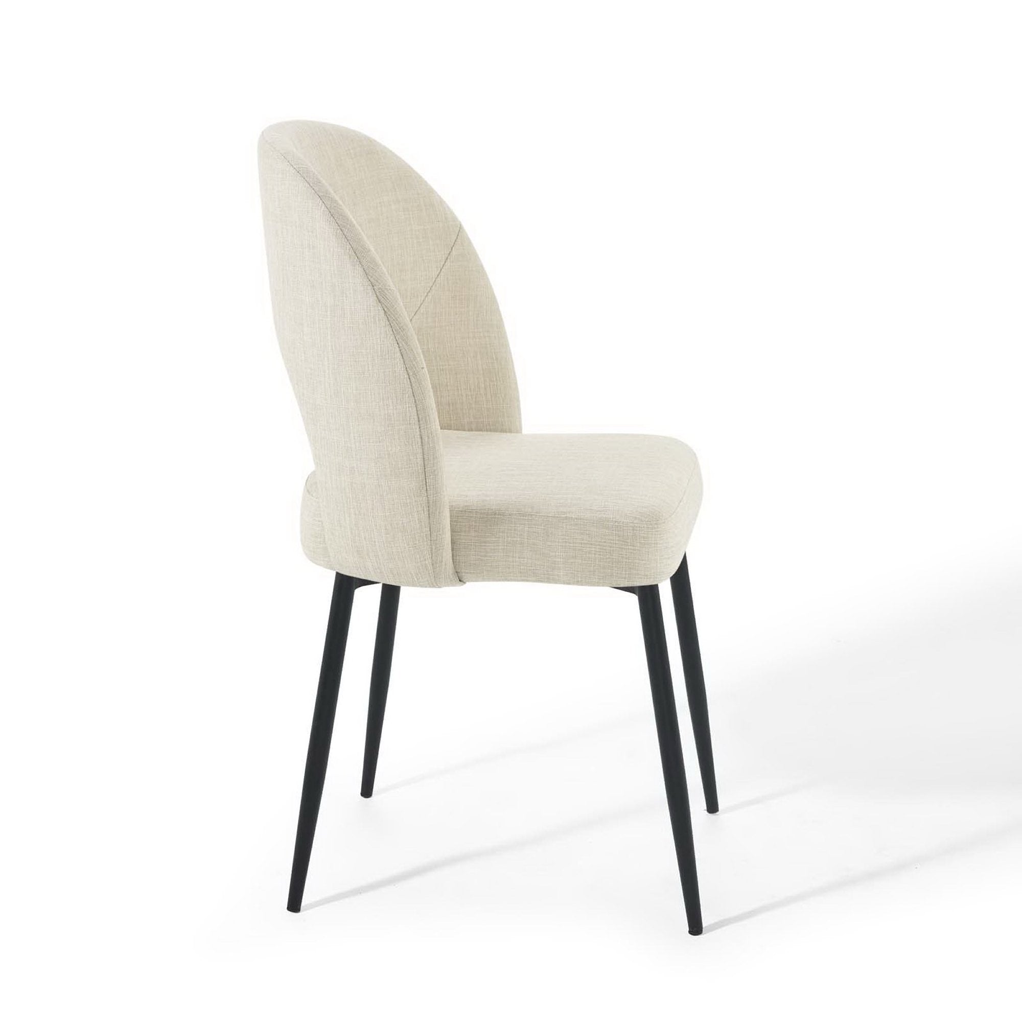 Rouse Upholstered Fabric Dining Side Chair, Black Beige