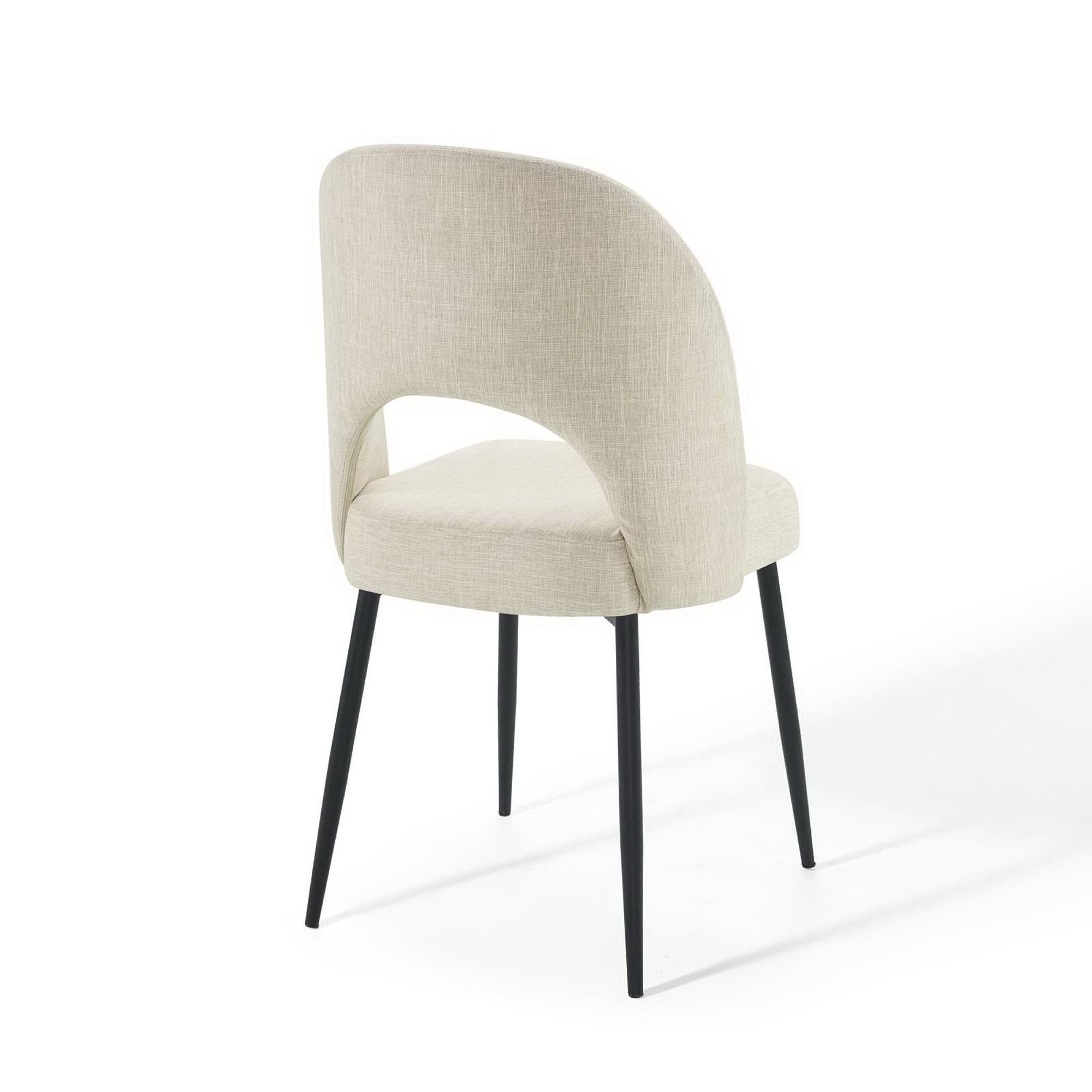Rouse Upholstered Fabric Dining Side Chair, Black Beige