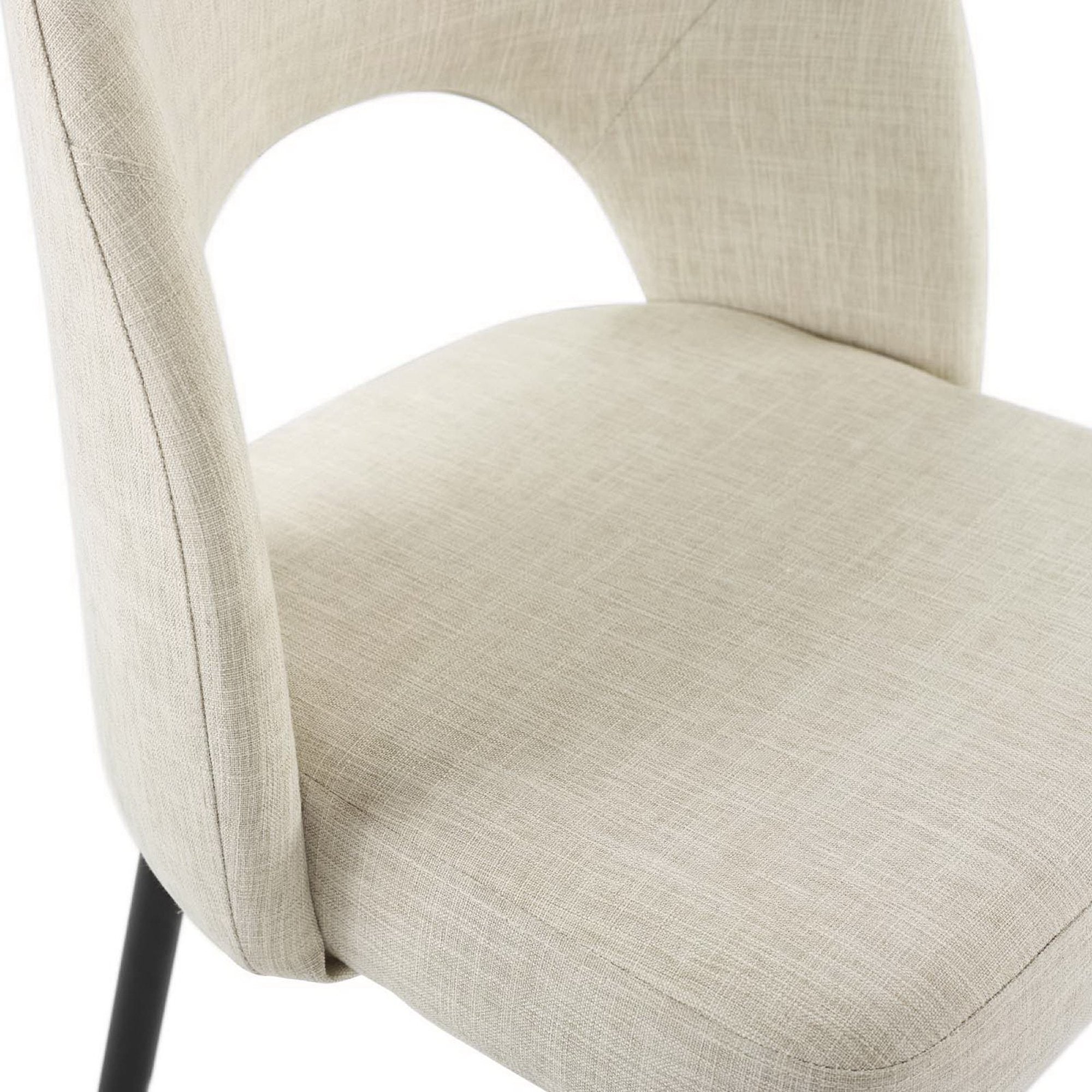 Rouse Upholstered Fabric Dining Side Chair, Black Beige