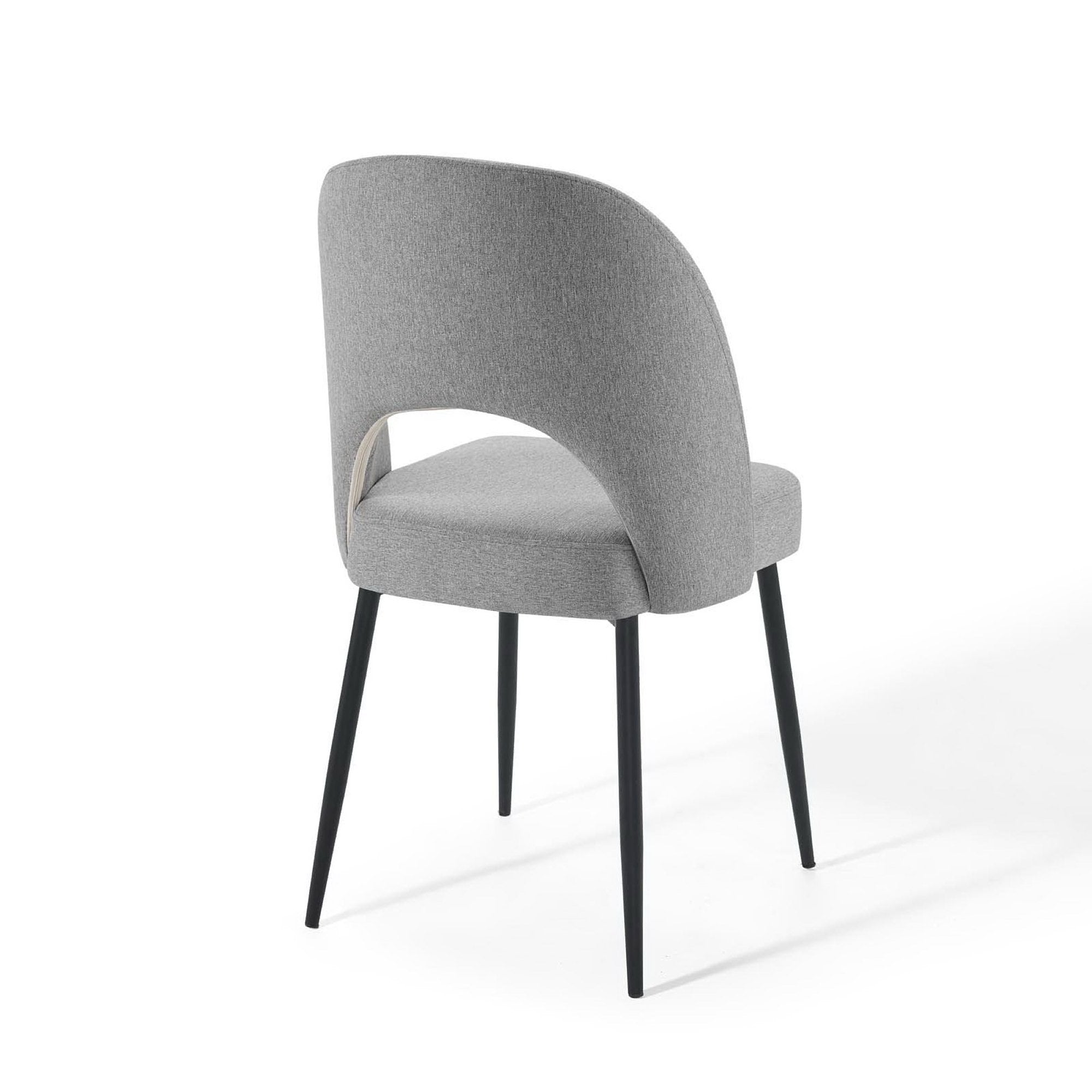 Rouse Upholstered Fabric Dining Side Chair, Black Light Gray