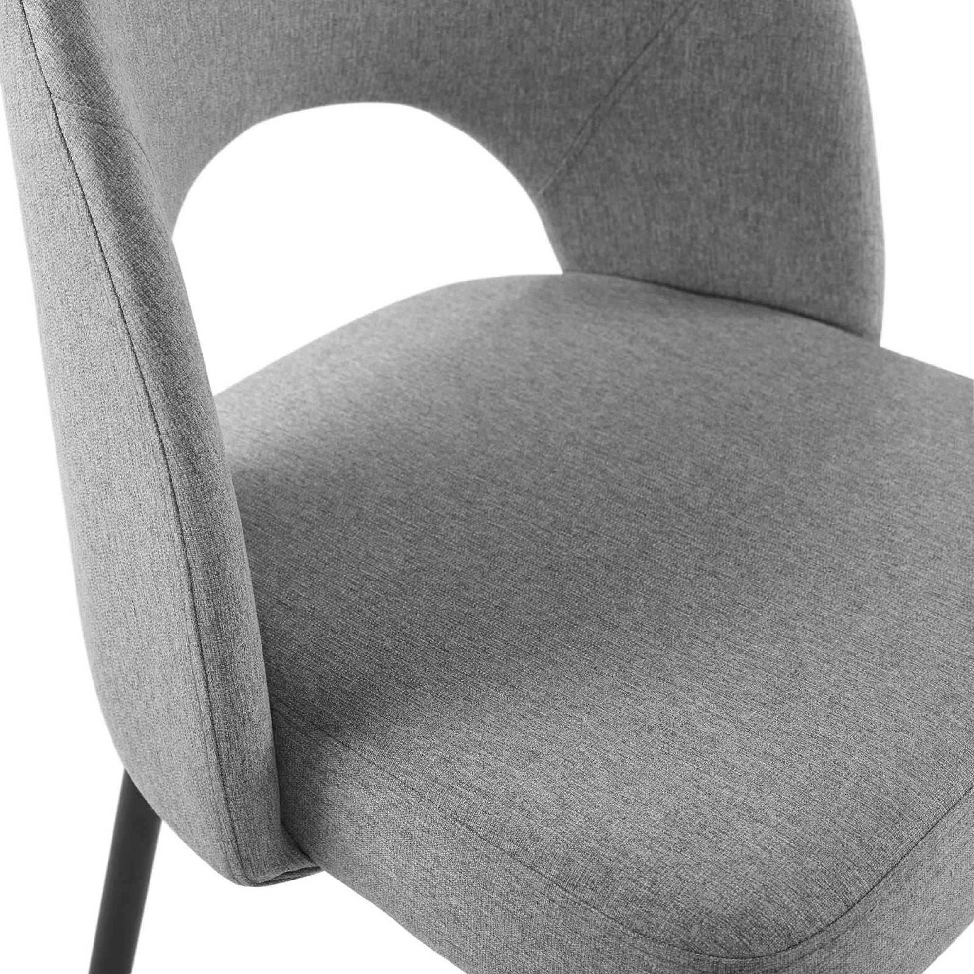 Rouse Upholstered Fabric Dining Side Chair, Black Light Gray