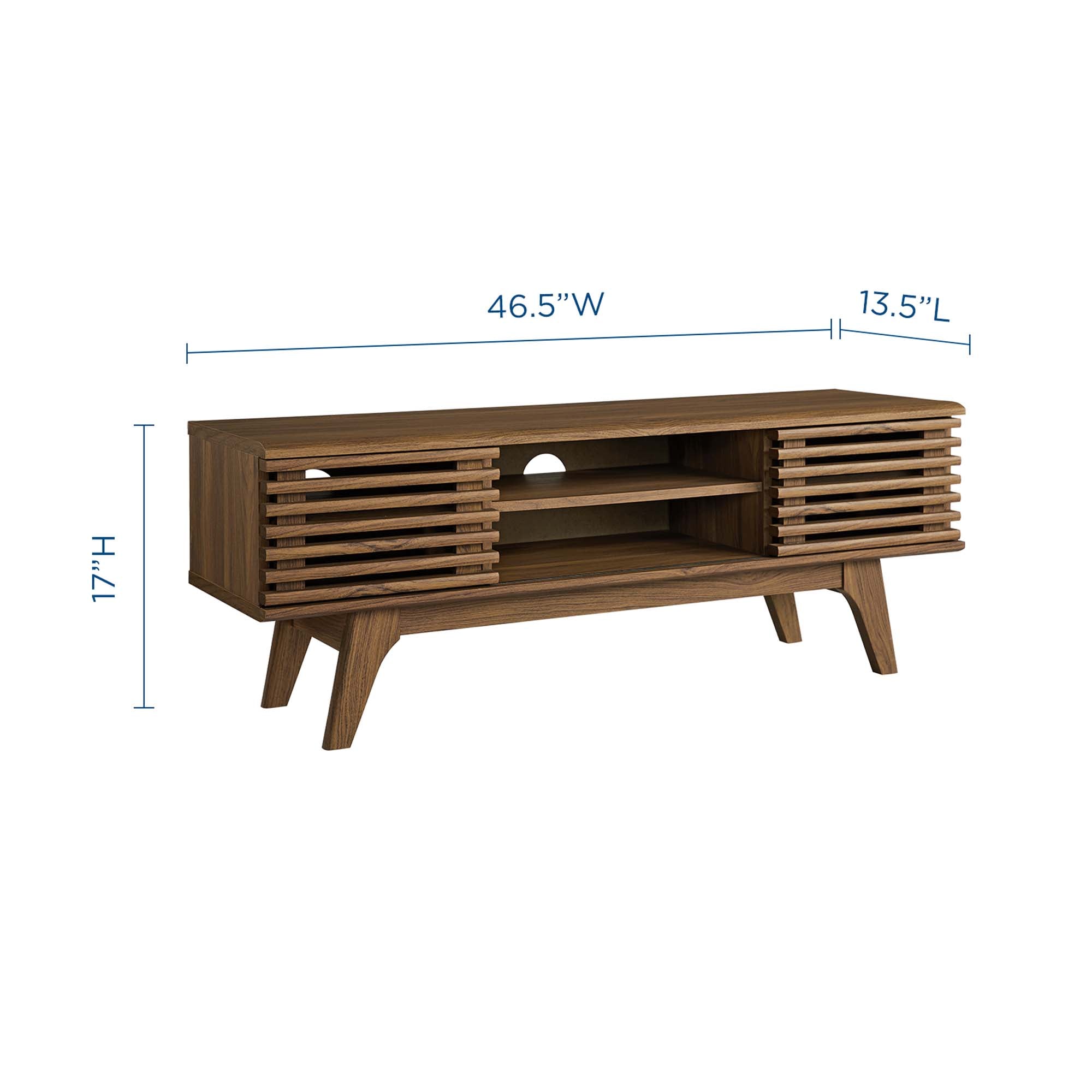 Render 46" Media Console TV Stand, Walnut
