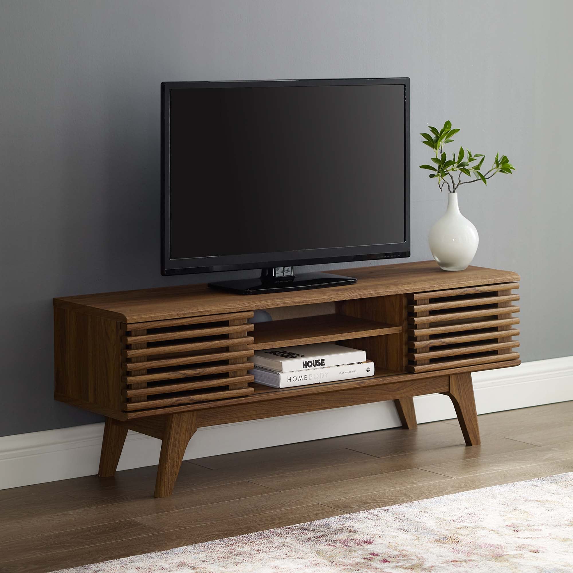 Render 46" Media Console TV Stand, Walnut