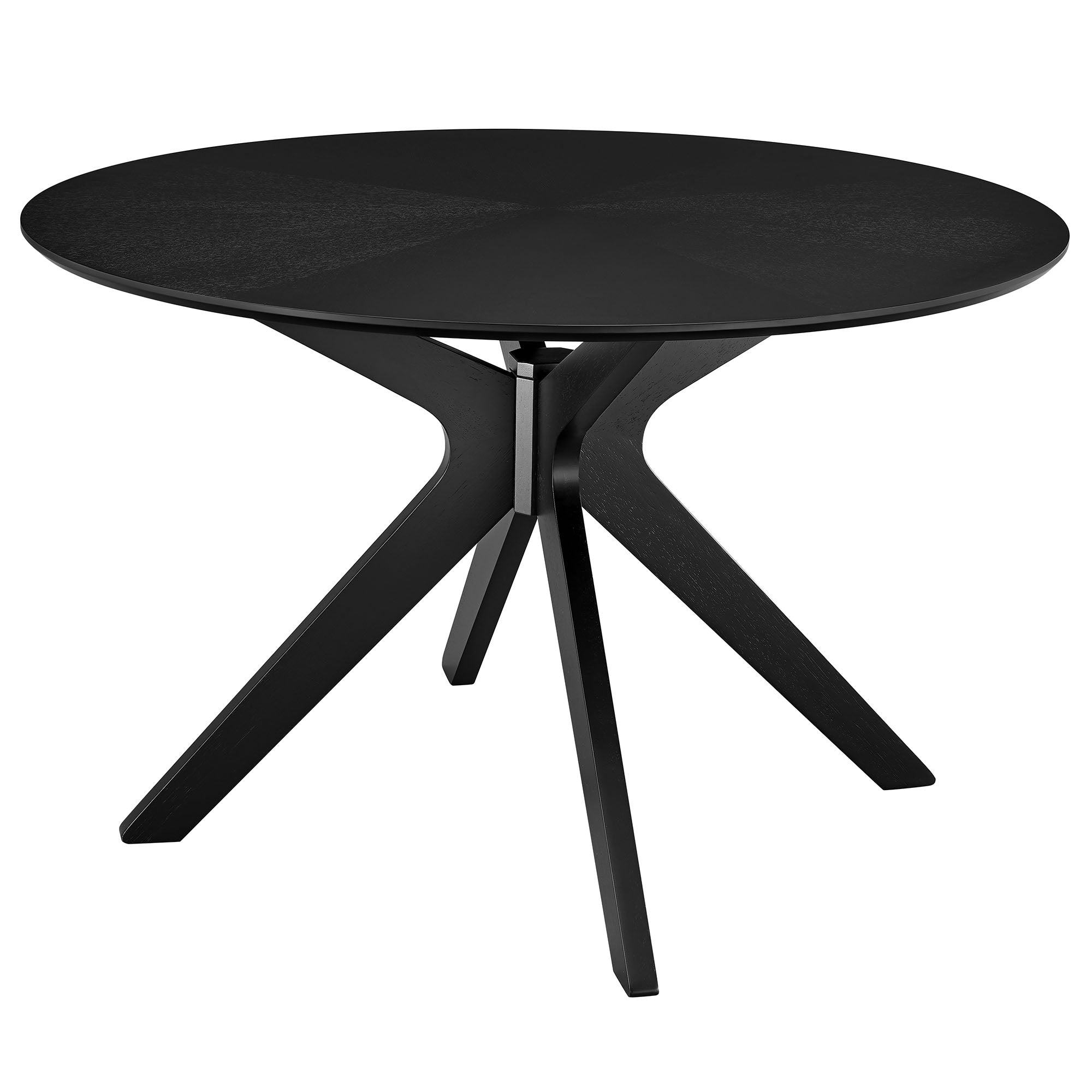 Crossroads 47" Round Wood Dining Table, Black