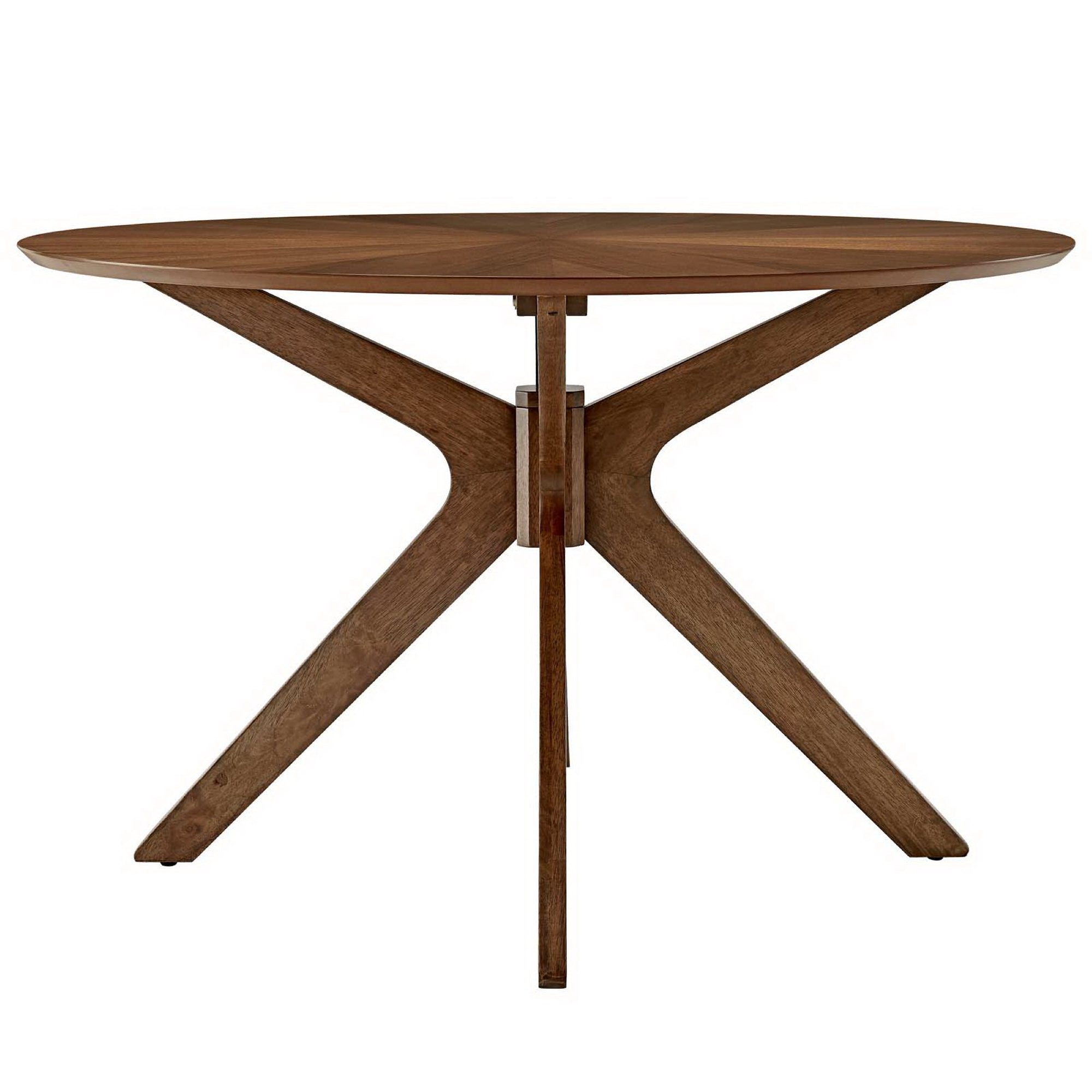 Crossroads 47" Round Wood Dining Table, Walnut