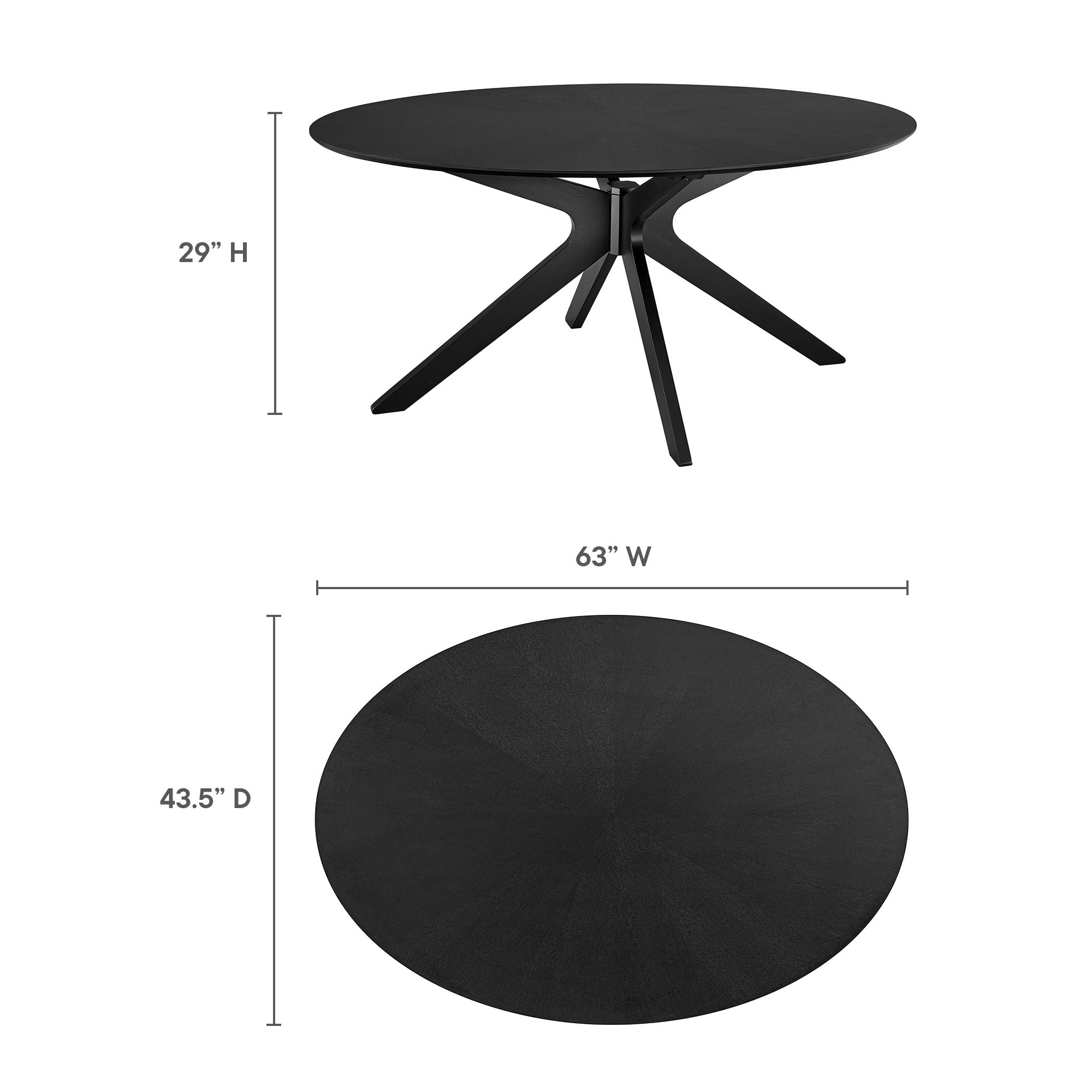 Crossroads 63" Oval Wood Dining Table, Black