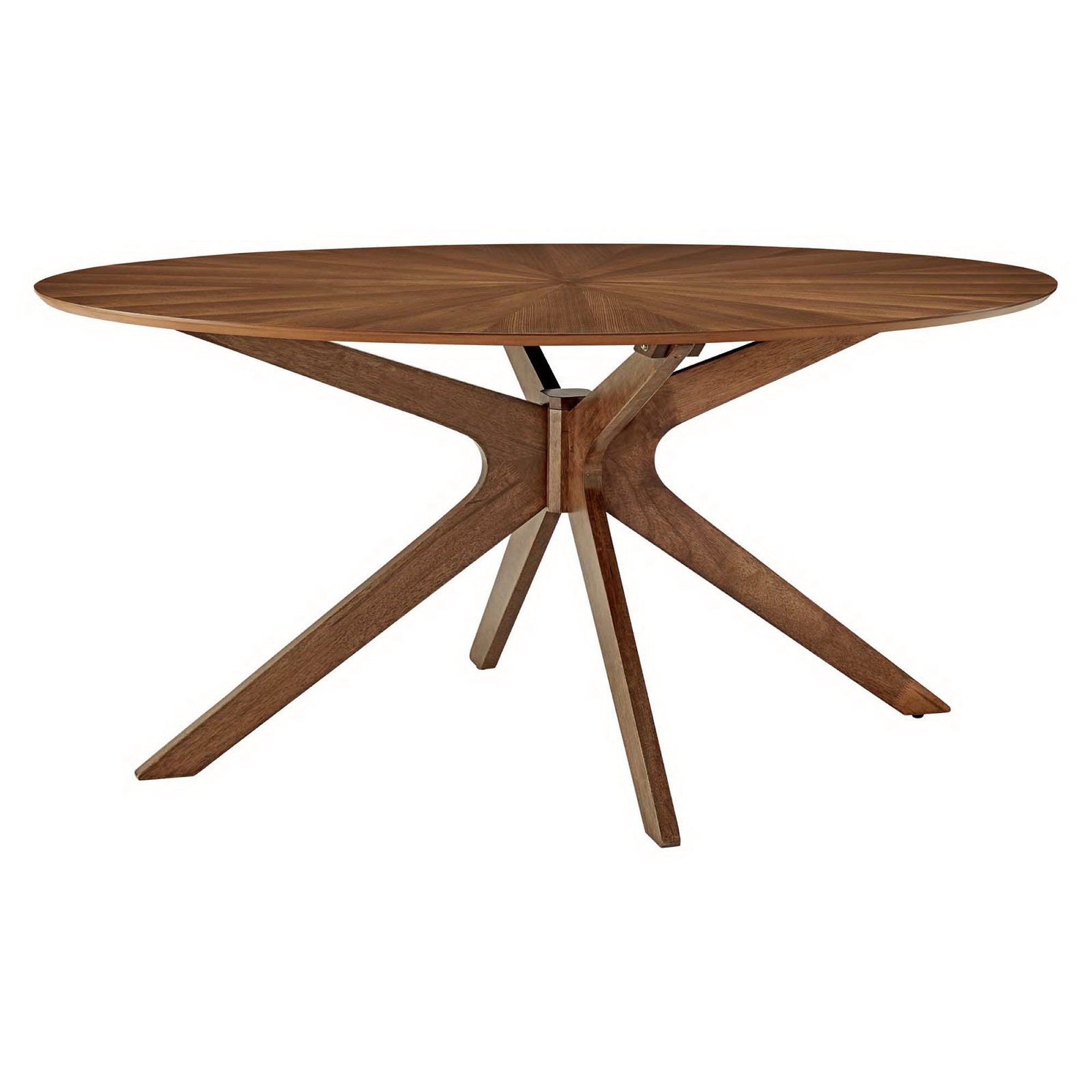 Crossroads 63" Oval Wood Dining Table, Walnut