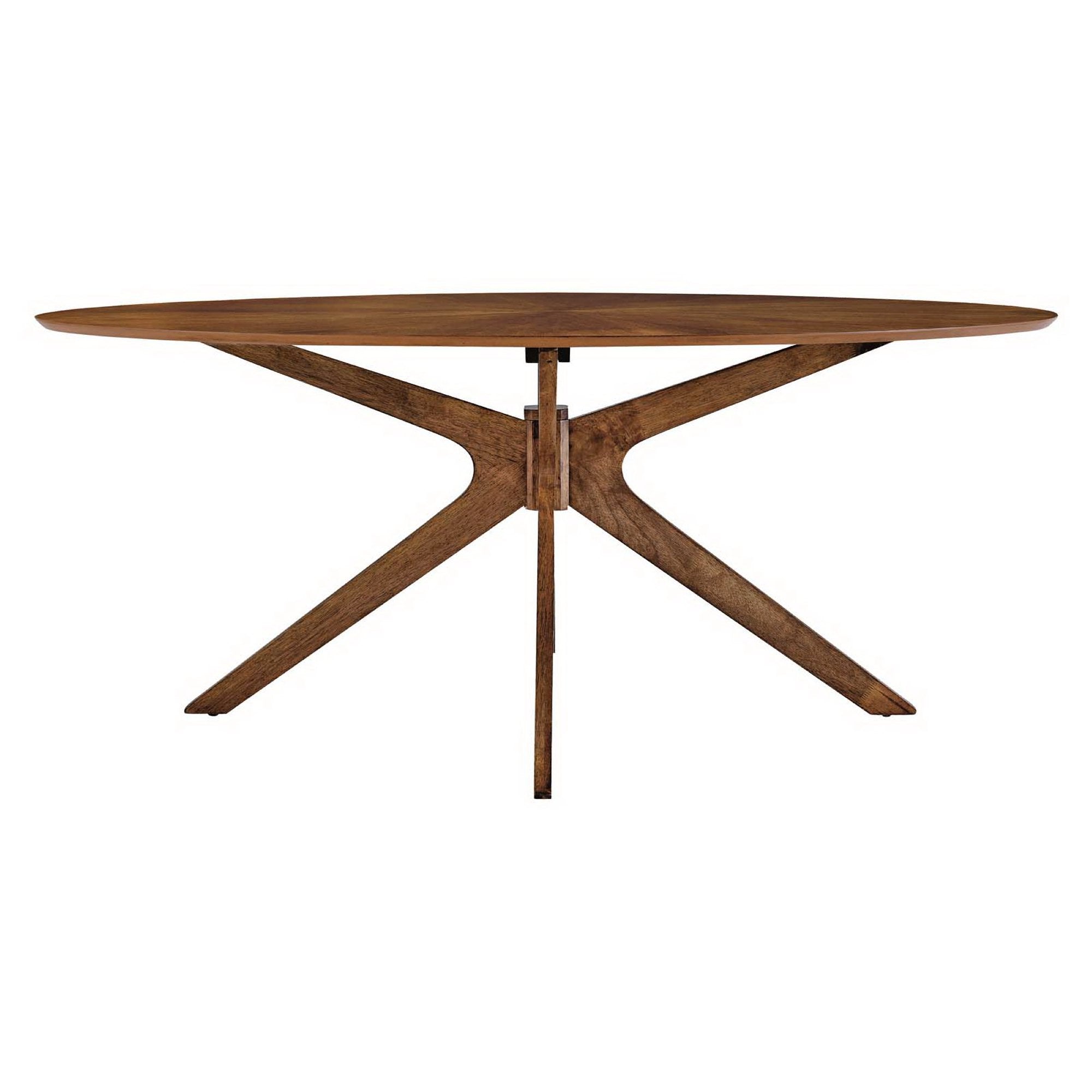 Crossroads 71" Oval Wood Dining Table, Walnut