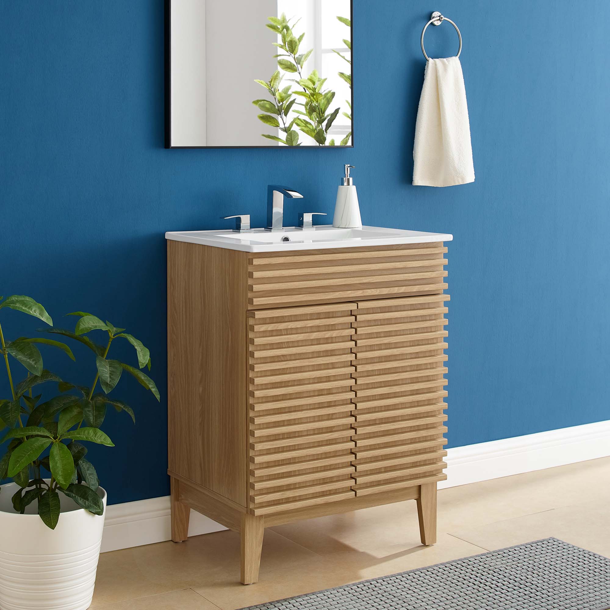 Render 24" Bathroom Vanity, Oak White