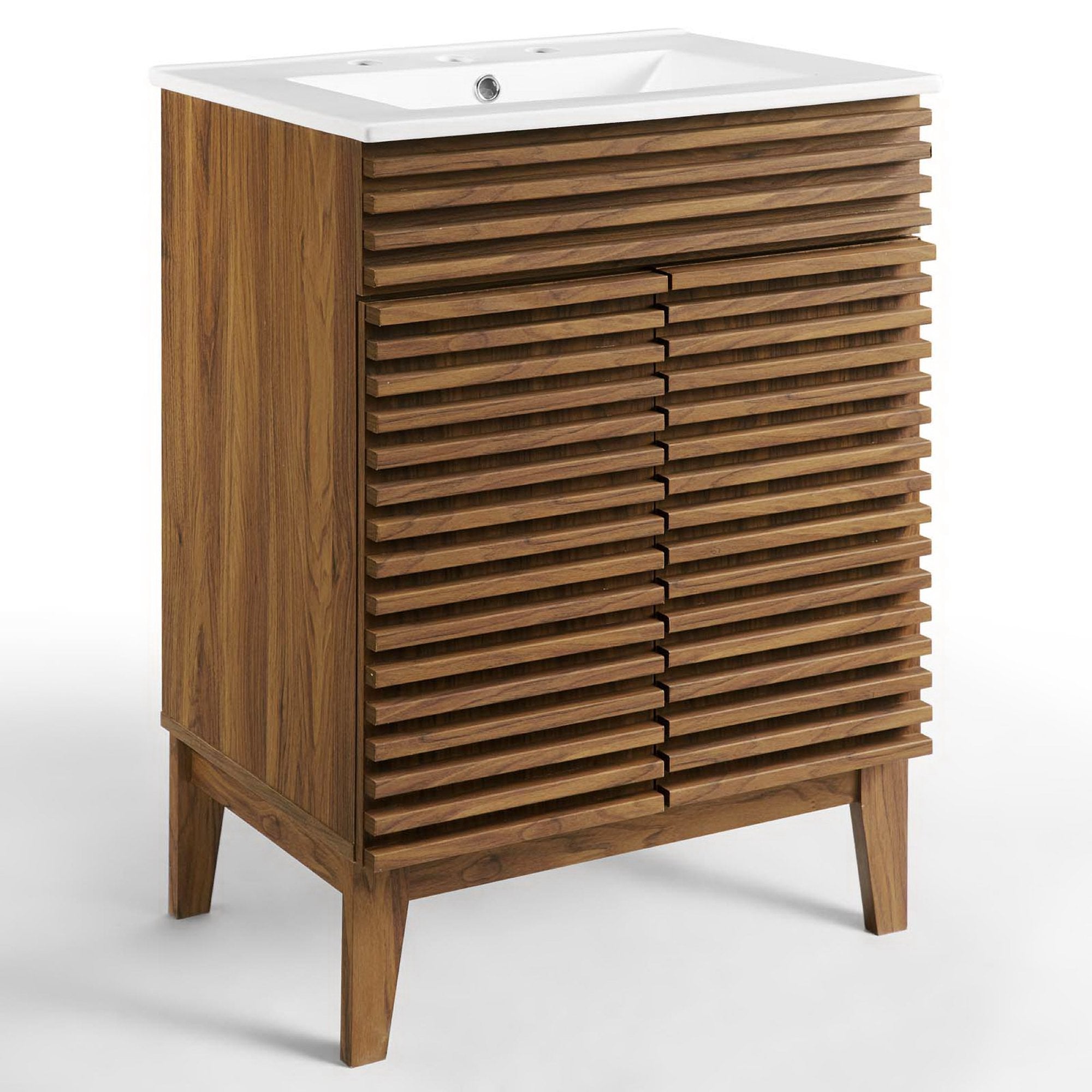 Render 24" Bathroom Vanity, Walnut White