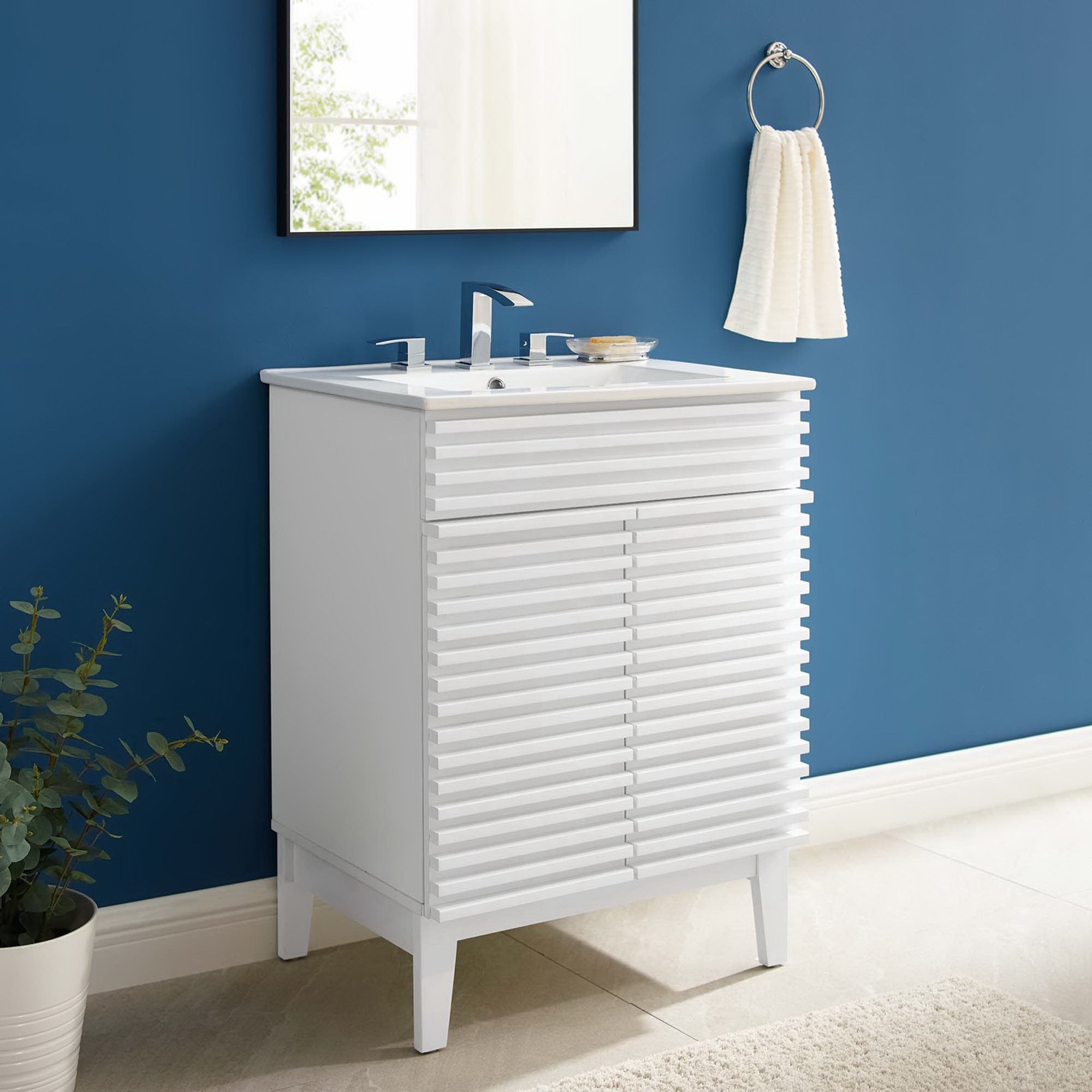 Render 24" Bathroom Vanity, White White