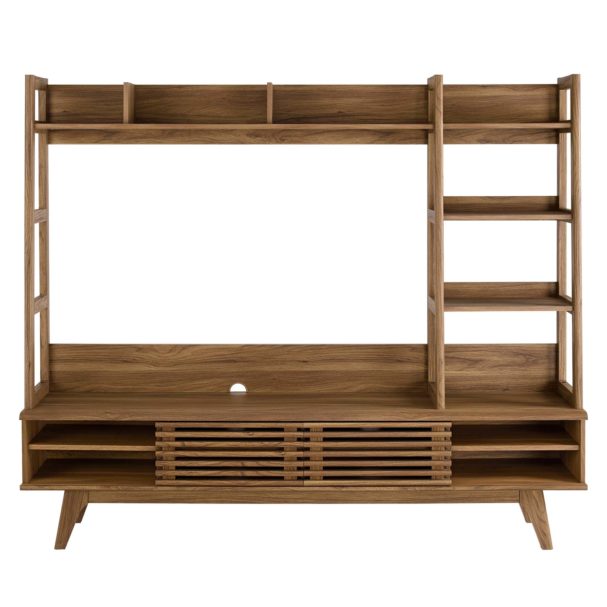 Render TV Stand Entertainment Center, Walnut