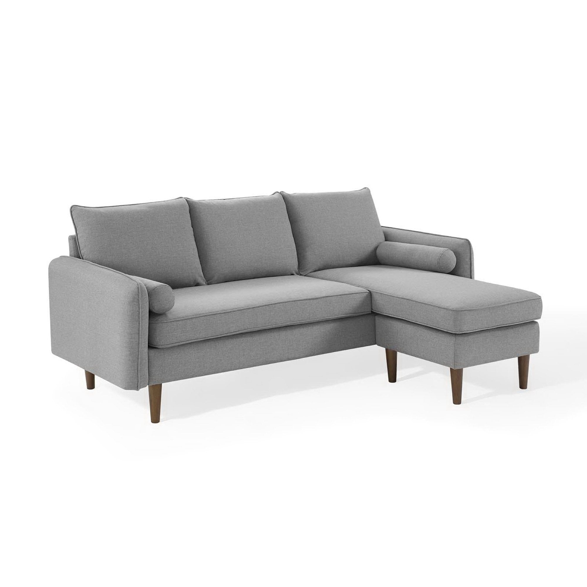 Revive Upholstered Right or Left Sectional Sofa, Light Gray