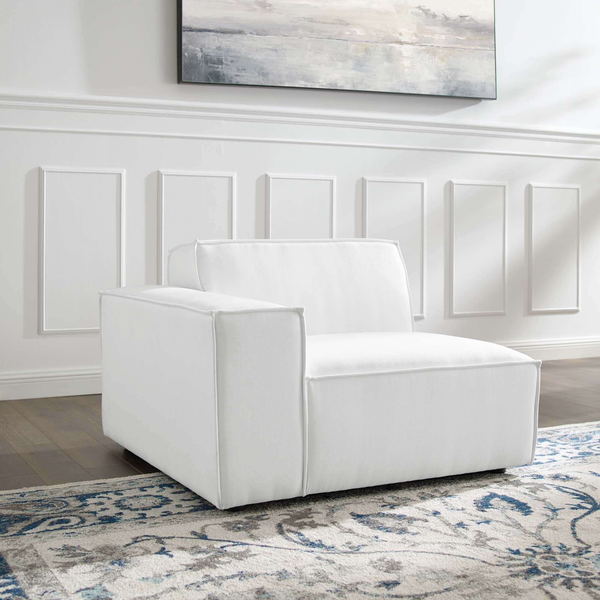 Restore Left-Arm Sectional Sofa Chair, White