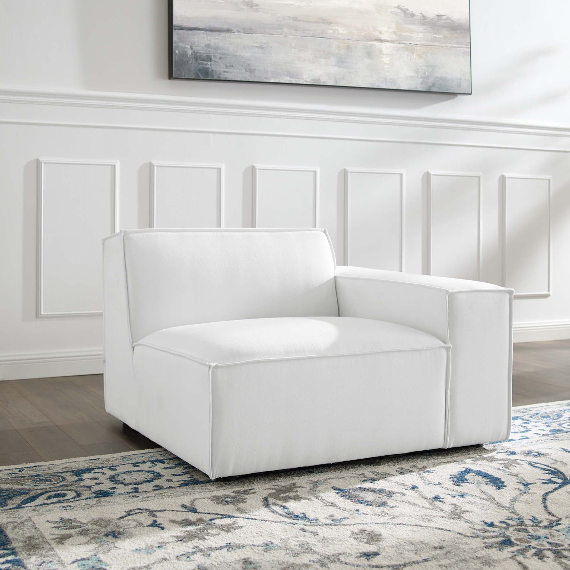 Restore Right-Arm Sectional Sofa Chair, White