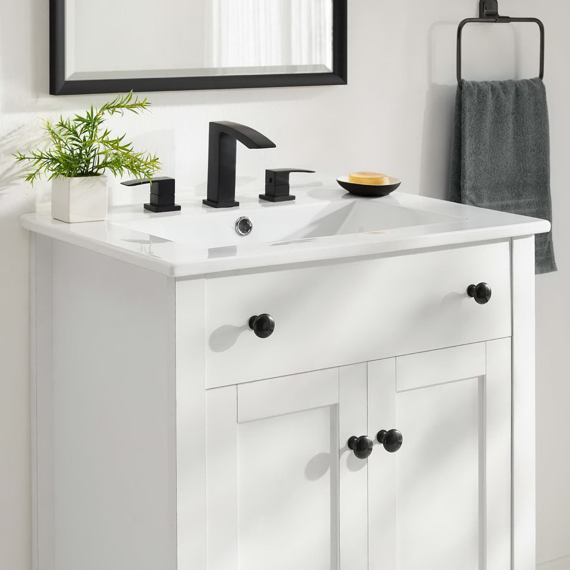 Nantucket 24" Bathroom Vanity Cabinet (Sink Basin Not Included), White