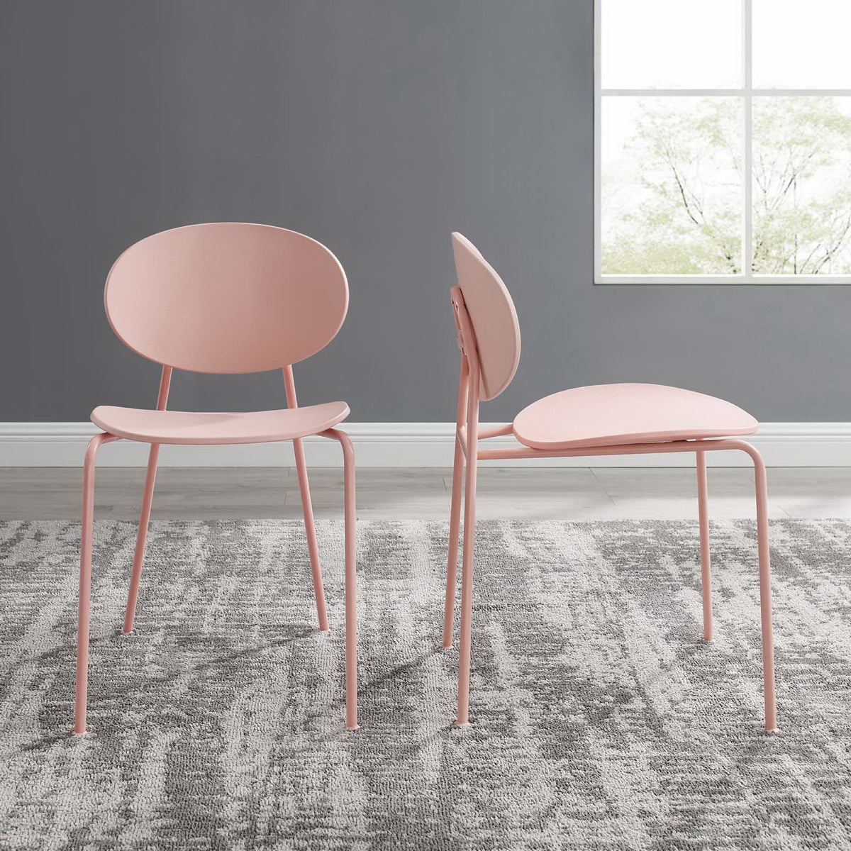 Palette Dining Side Chair Set of 2, Pink