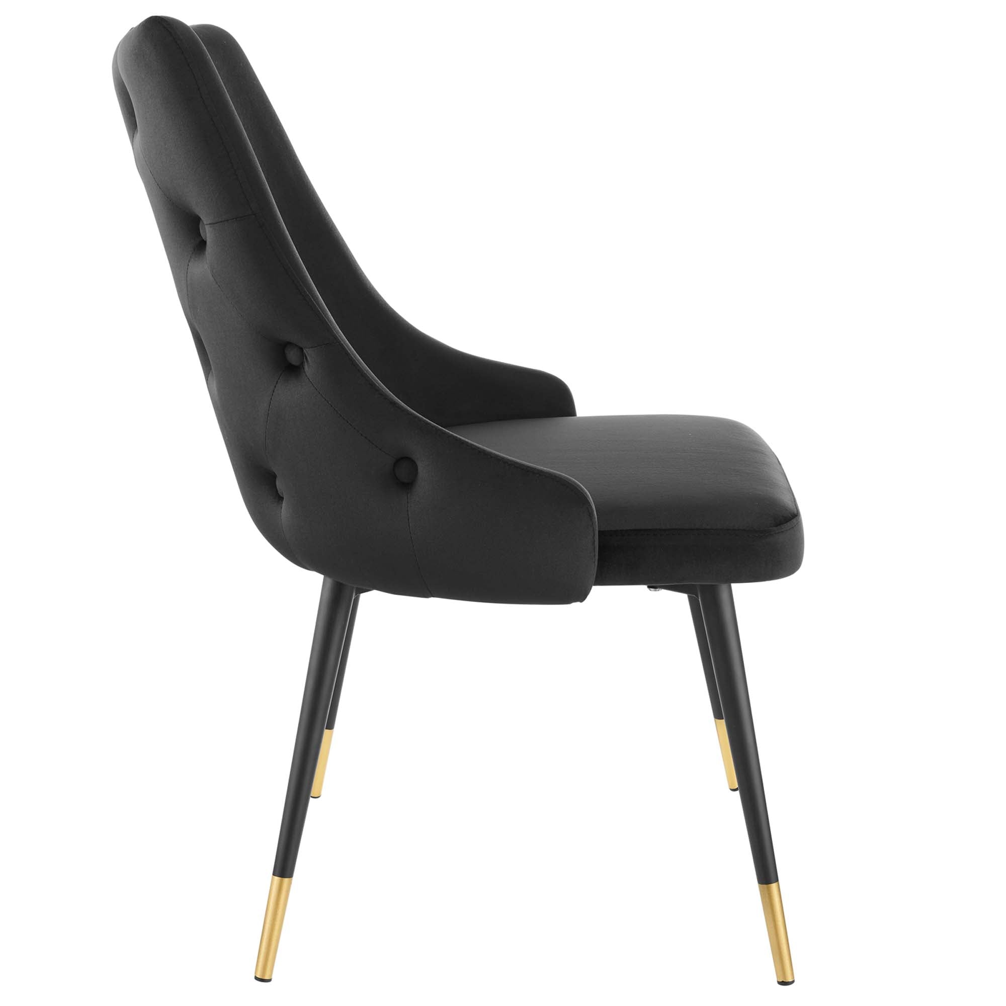 Adorn Tufted Performance Velvet Dining Side Chair, Black