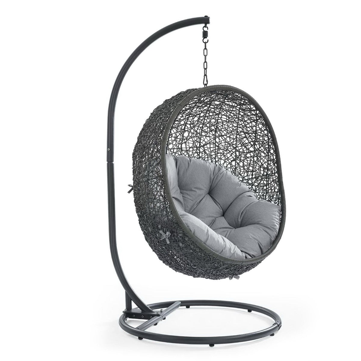 Hide Outdoor Patio Sunbrella® Swing Chair With Stand, Gray Gray