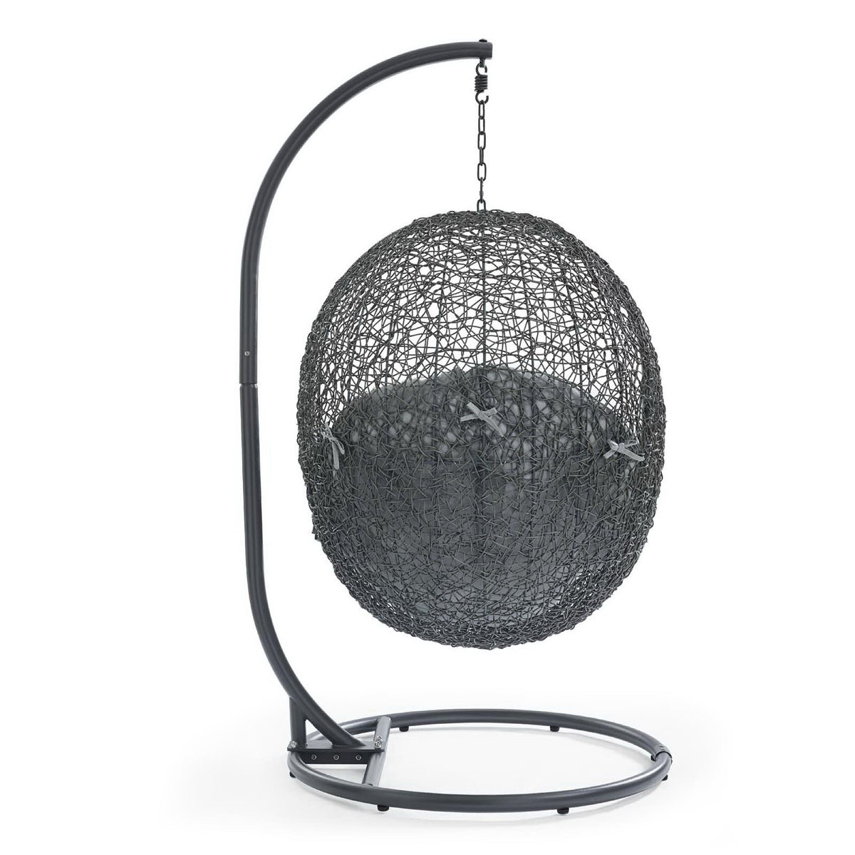 Hide Outdoor Patio Sunbrella® Swing Chair With Stand, Gray Gray